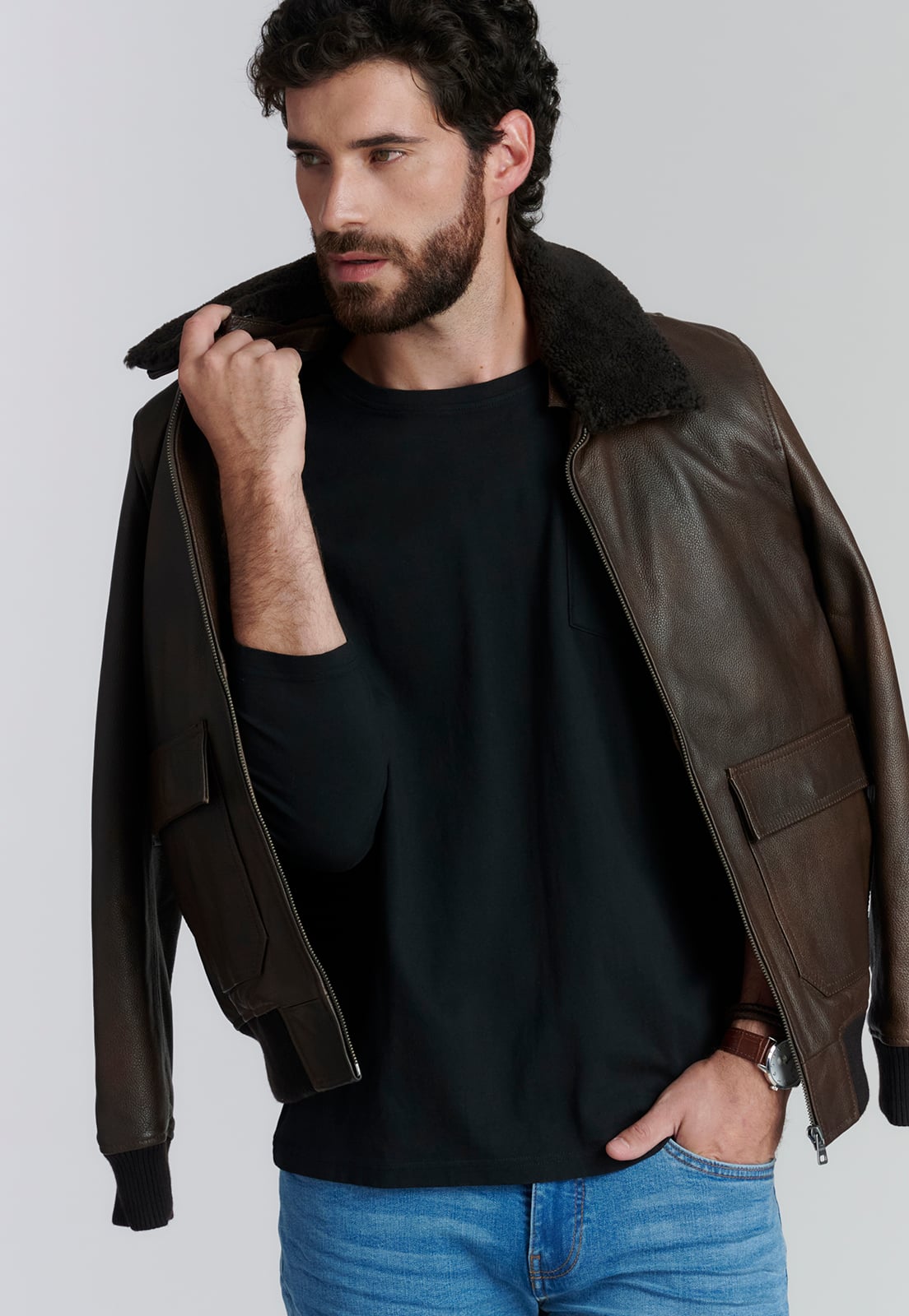 POLERA ALGODÓN HOMBRE FEROUCH NEGRO BÁSICA OREGON FR BLACK - 5