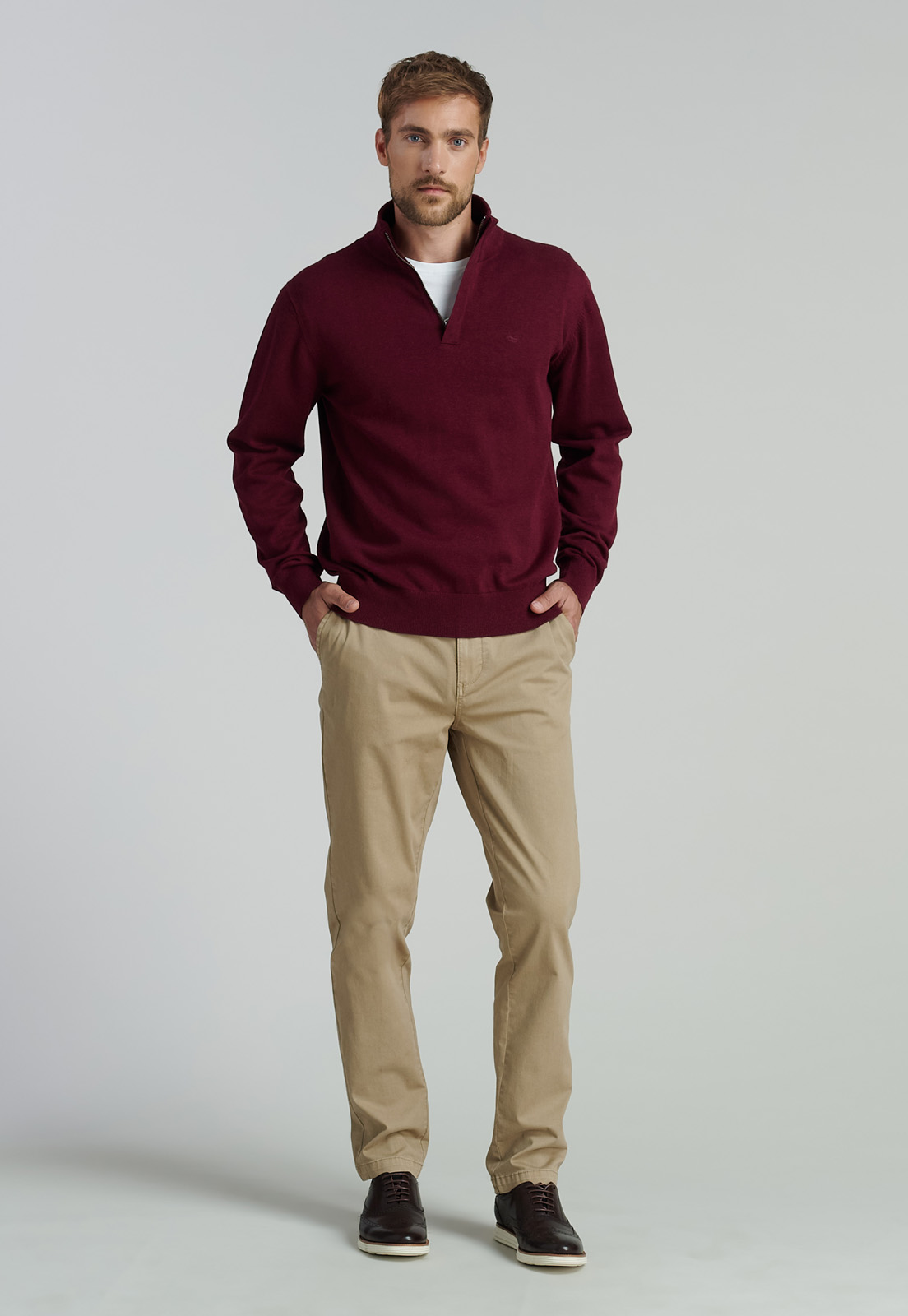 SWEATER ALGODÓN HOMBRE FEROUCH ROJO OKLAHOMA F BUSINESS DK BURGUNDY - 2
