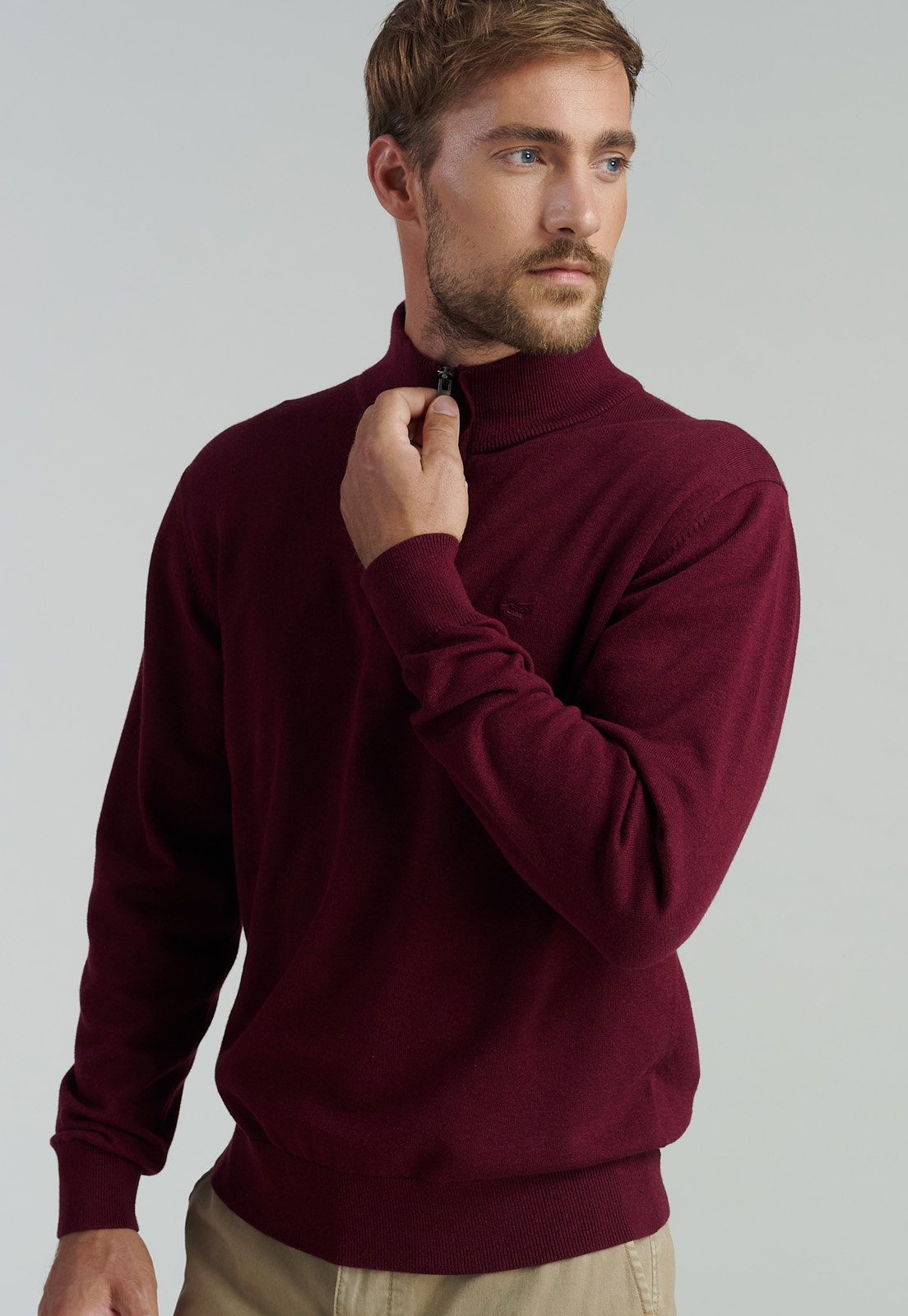 SWEATER ALGODÓN HOMBRE FEROUCH ROJO OKLAHOMA F BUSINESS DK BURGUNDY - 5