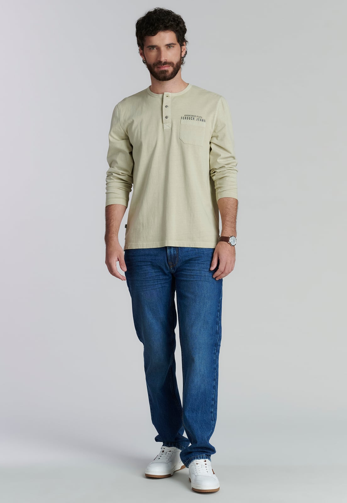 POLERA ALGODÓN HOMBRE FEROUCH BEIGE FLORIDA FJS OYSTER - 2