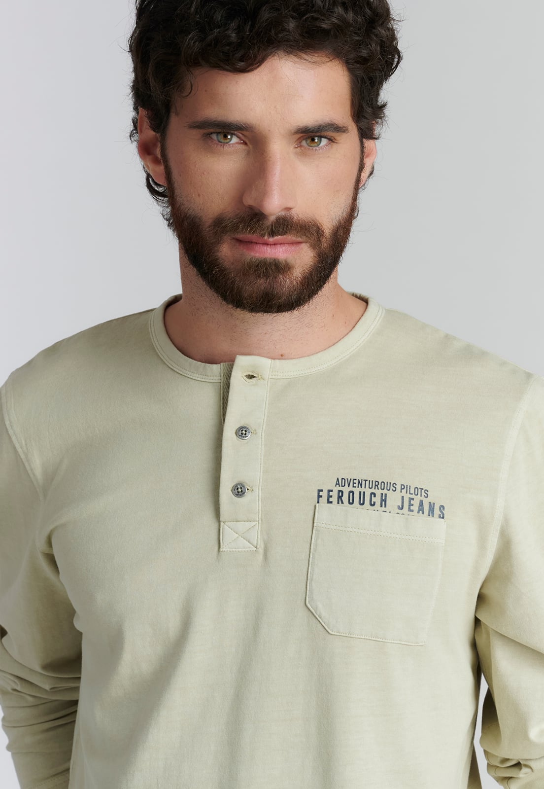 POLERA ALGODÓN HOMBRE FEROUCH BEIGE FLORIDA FJS OYSTER - 3