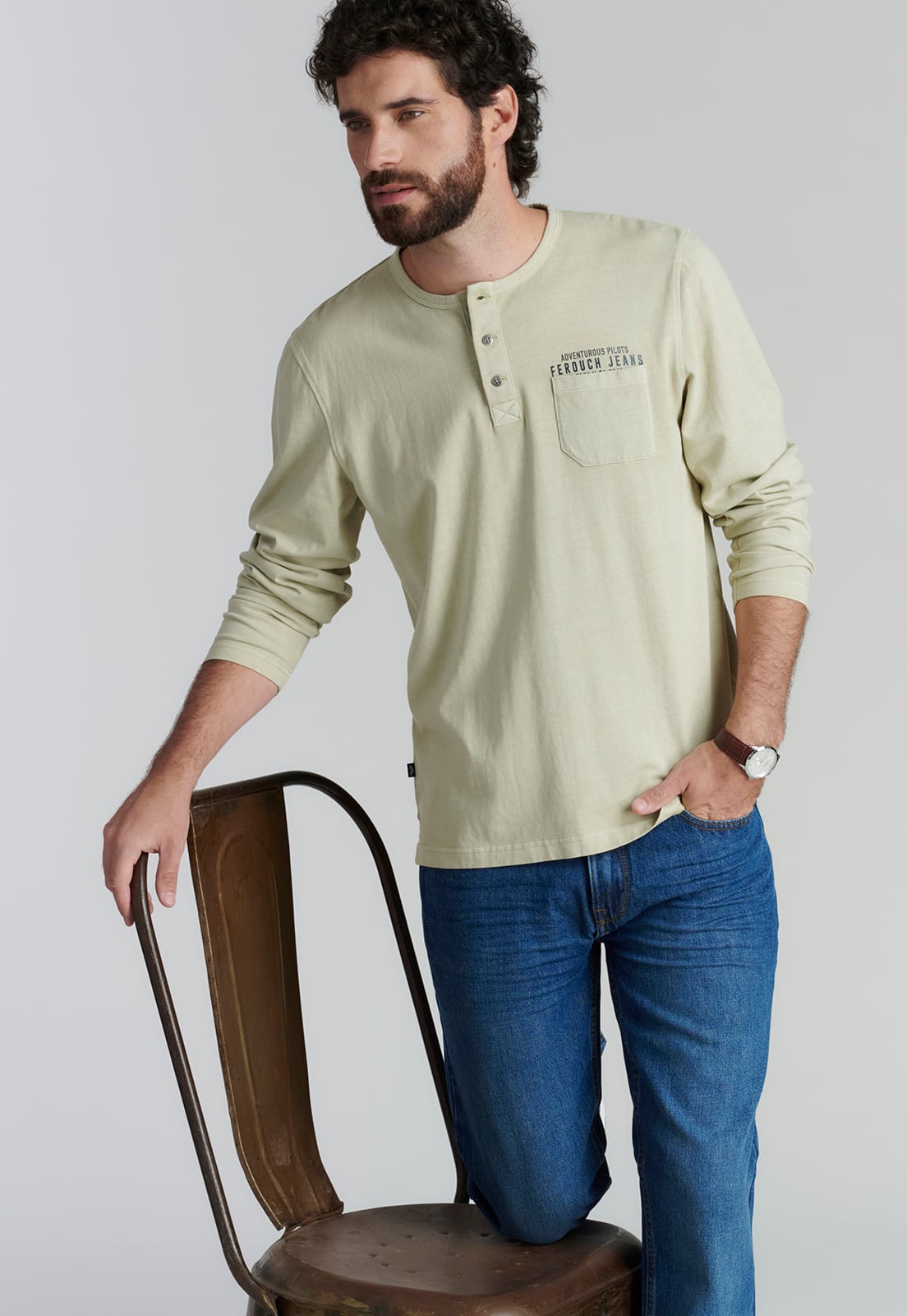 POLERA ALGODÓN HOMBRE FEROUCH BEIGE FLORIDA FJS OYSTER - 5