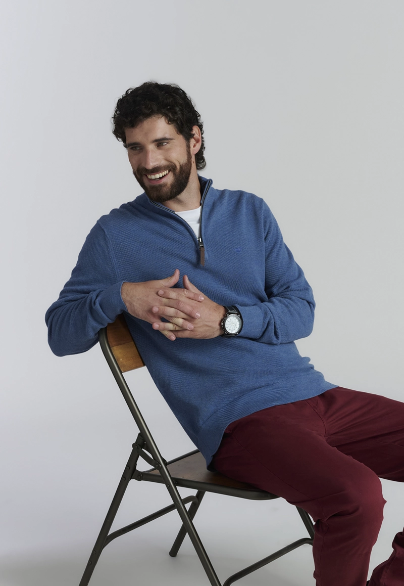 SWEATER ALGODÓN HOMBRE FEROUCH AZUL BAYTOWN F BUSINESS LT BLUE - 5