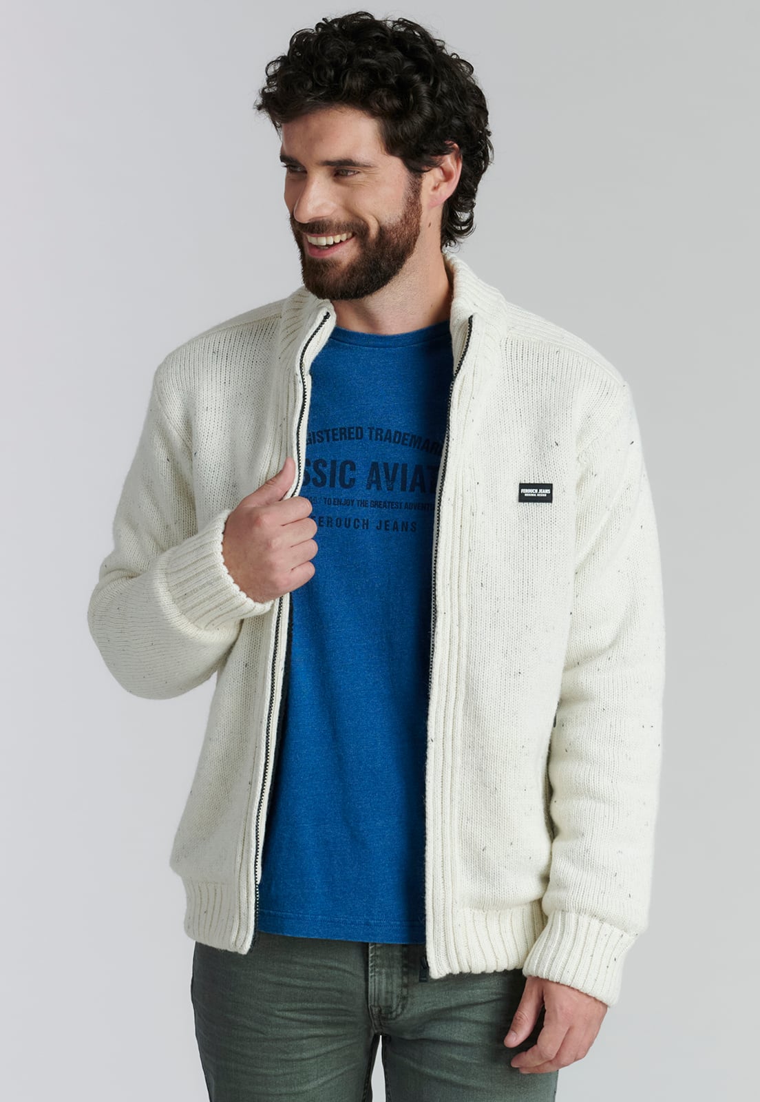 SWEATER HOMBRE FEROUCH BEIGE CLEARWATER FJS ECRU - 1