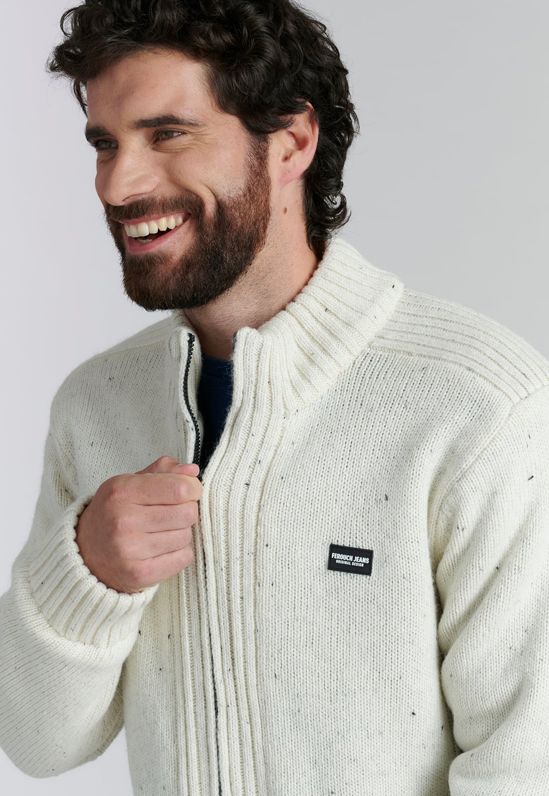 SWEATER HOMBRE FEROUCH BEIGE CLEARWATER FJS ECRU - 3