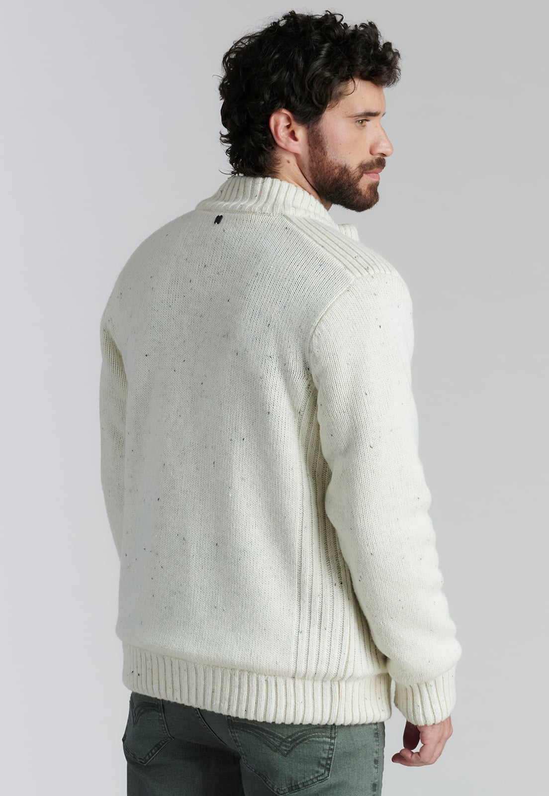 SWEATER HOMBRE FEROUCH BEIGE CLEARWATER FJS ECRU - 4