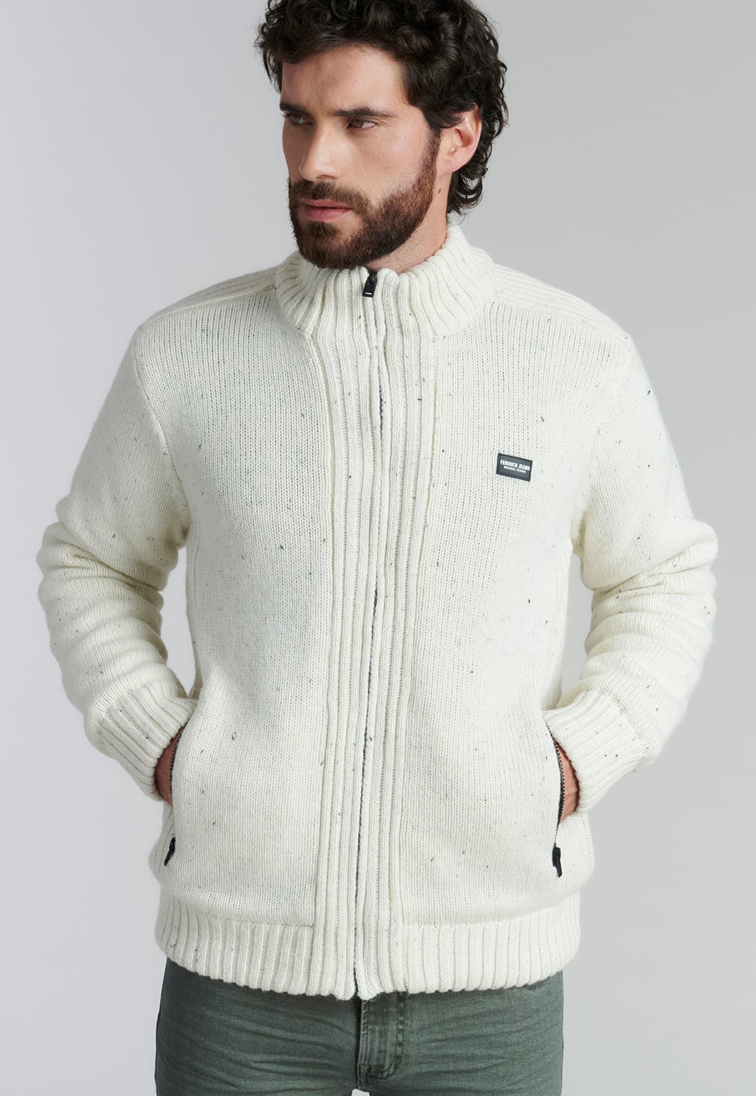 SWEATER HOMBRE FEROUCH BEIGE CLEARWATER FJS ECRU - 5