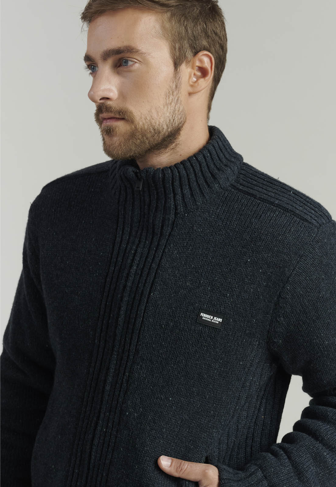 SWEATER HOMBRE FEROUCH GRIS CLEARWATER FJS GRAPHITE - 3