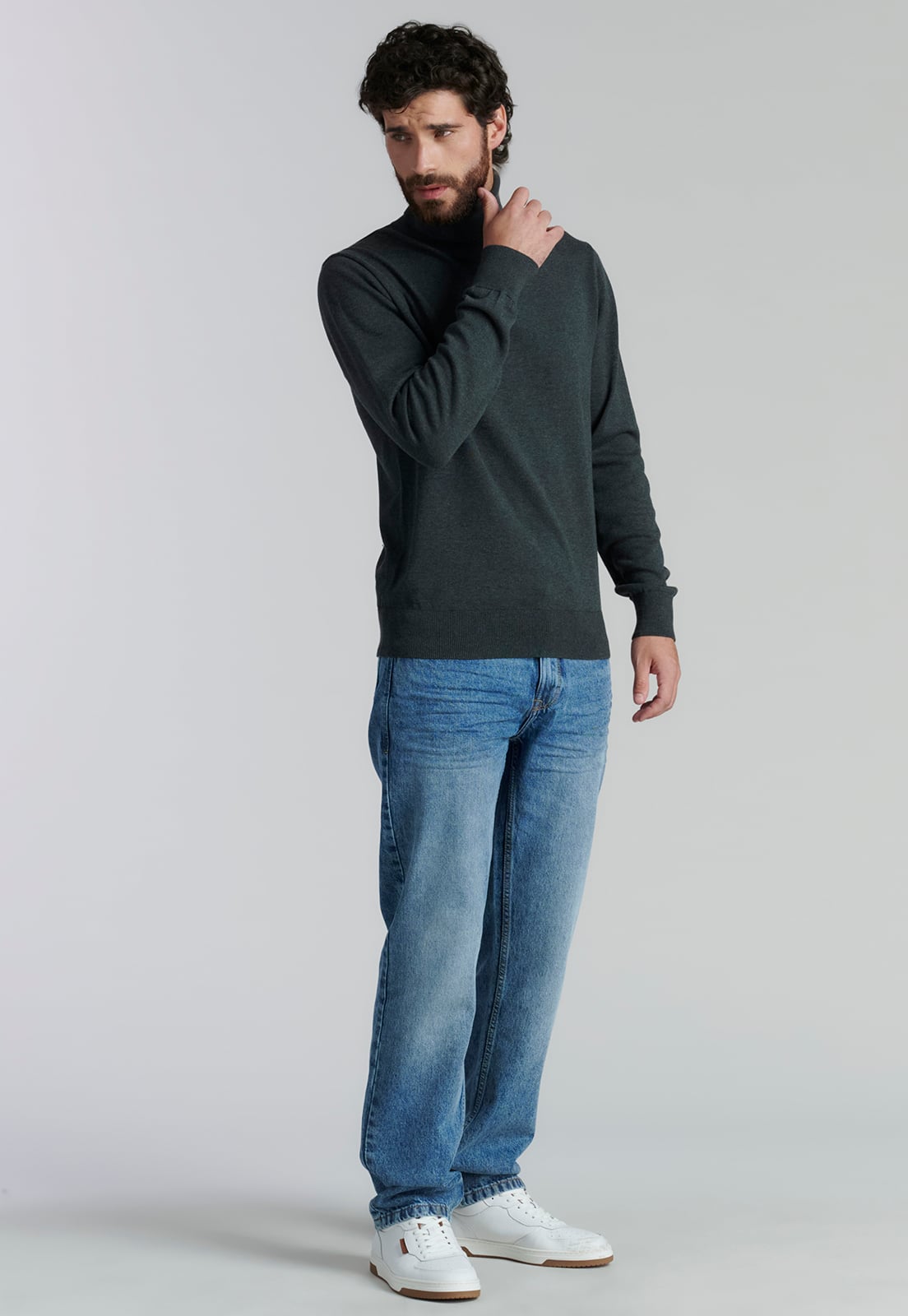SWEATER ALGODÓN HOMBRE FEROUCH GRIS TURTLE NECK F SMART CASUAL GRAPHITE - 2