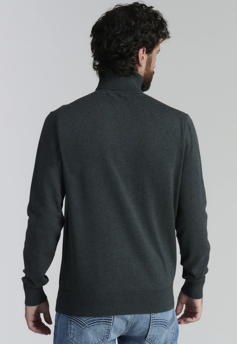 SWEATER ALGODÓN HOMBRE FEROUCH GRIS TURTLE NECK F SMART CASUAL GRAPHITE - 4