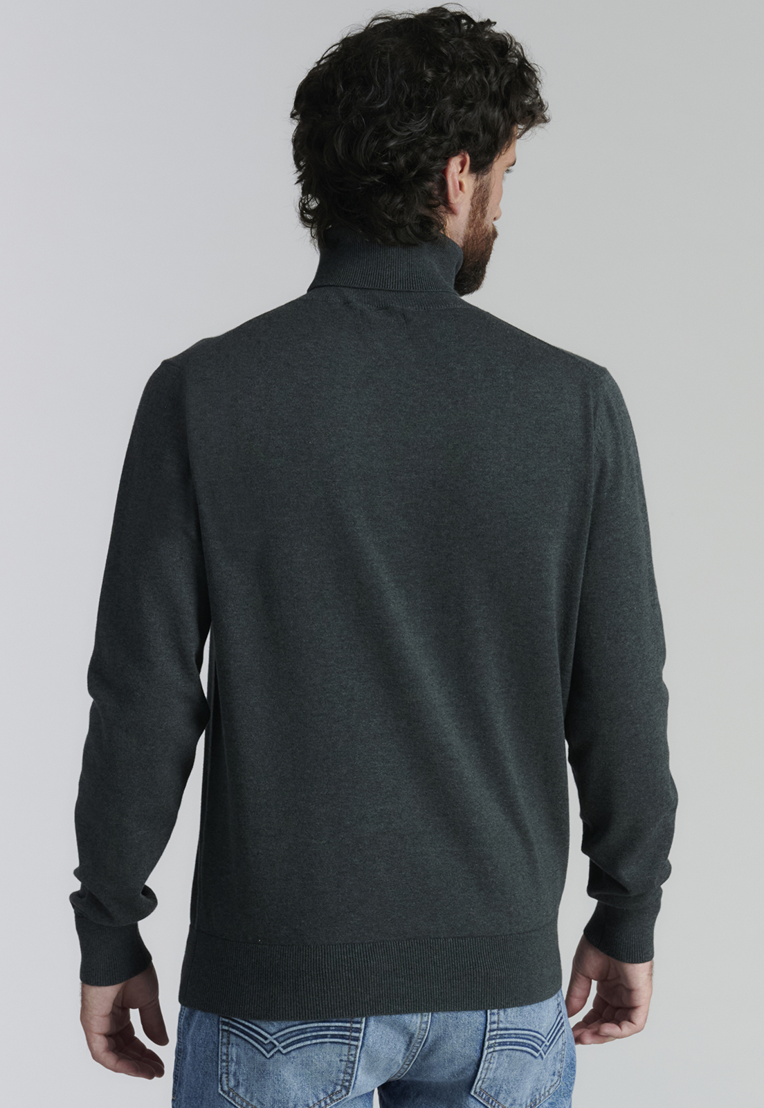 SWEATER ALGODÓN HOMBRE FEROUCH GRIS TURTLE NECK F SMART CASUAL GRAPHITE - 4