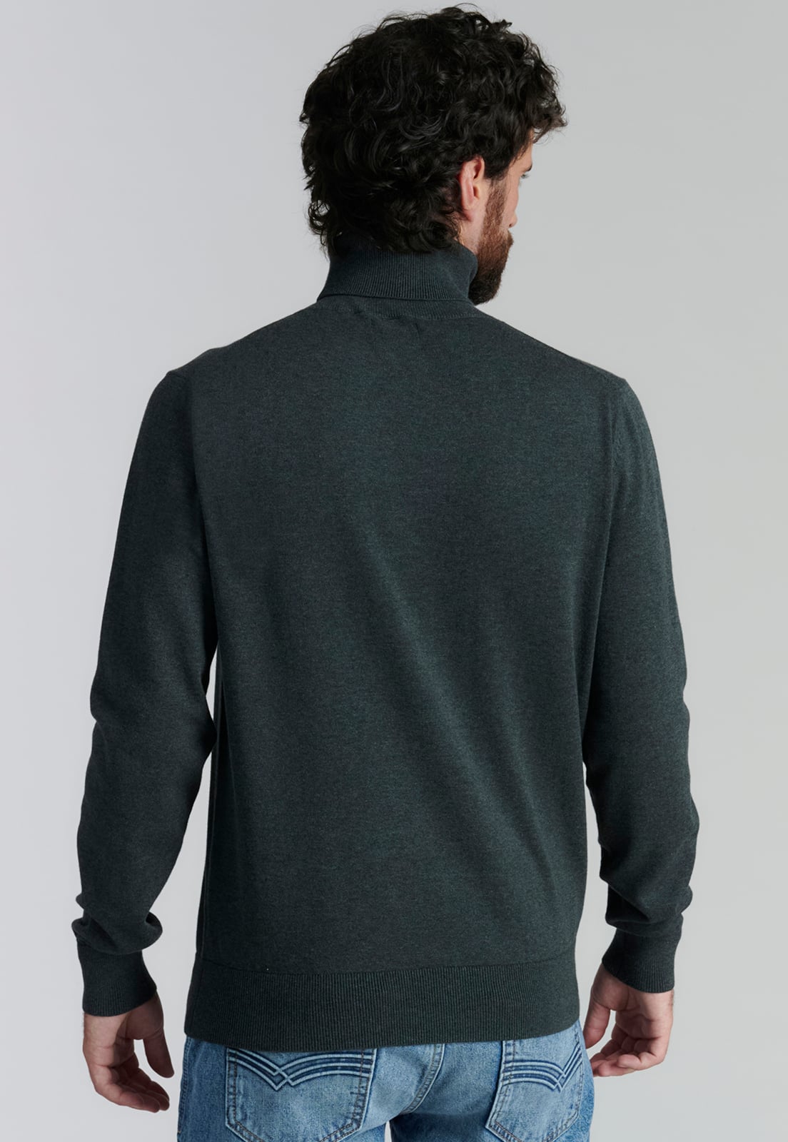SWEATER ALGODÓN HOMBRE FEROUCH GRIS TURTLE NECK F SMART CASUAL GRAPHITE - 4