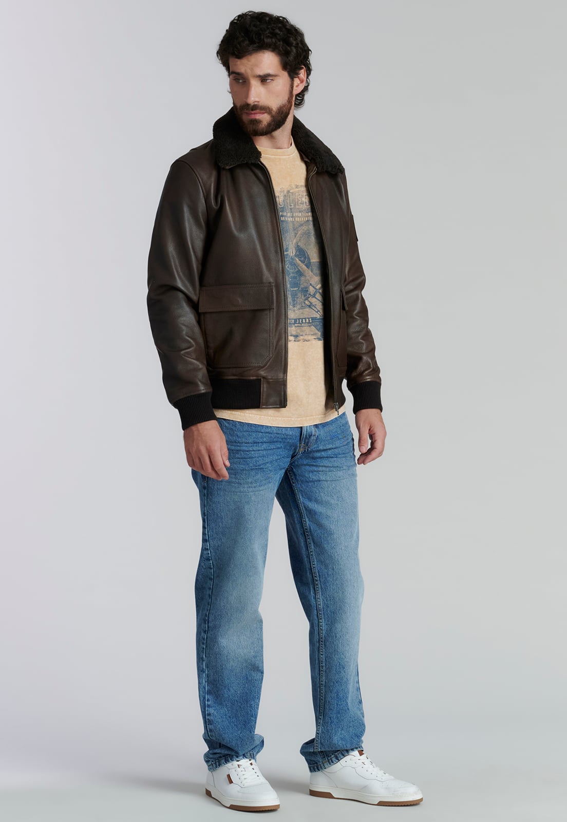 CHAQUETA CUERO HOMBRE FEROUCH CAFÉ WISCONSIN FR BROWN - 2
