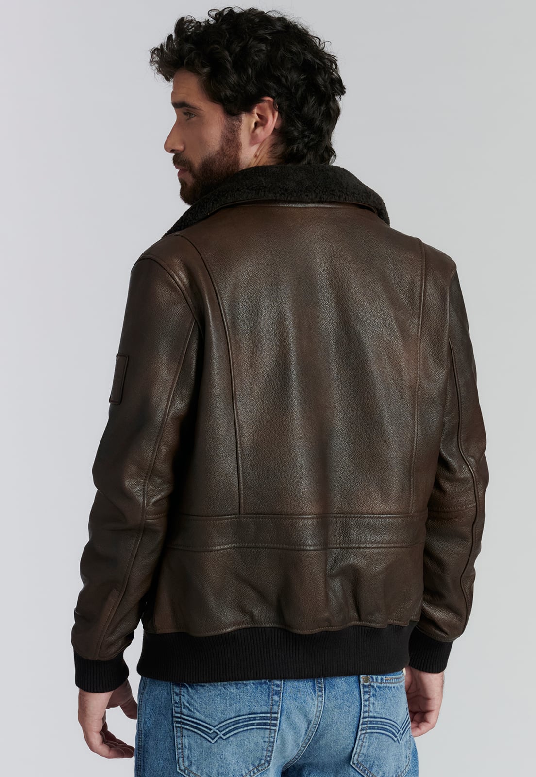 CHAQUETA CUERO HOMBRE FEROUCH CAFÉ WISCONSIN FR BROWN - 4