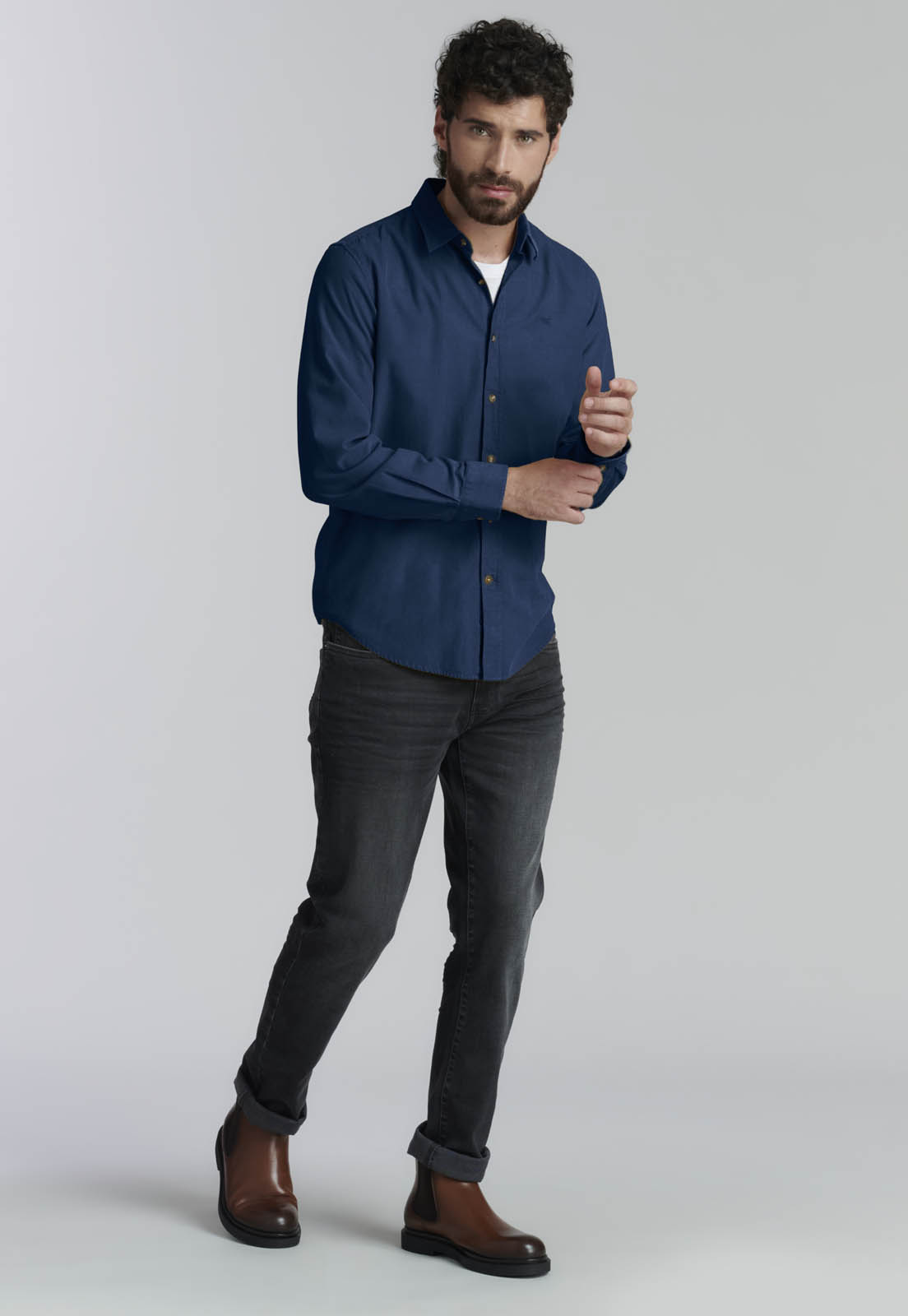 CAMISA HONOLULU FR NAVY - 1