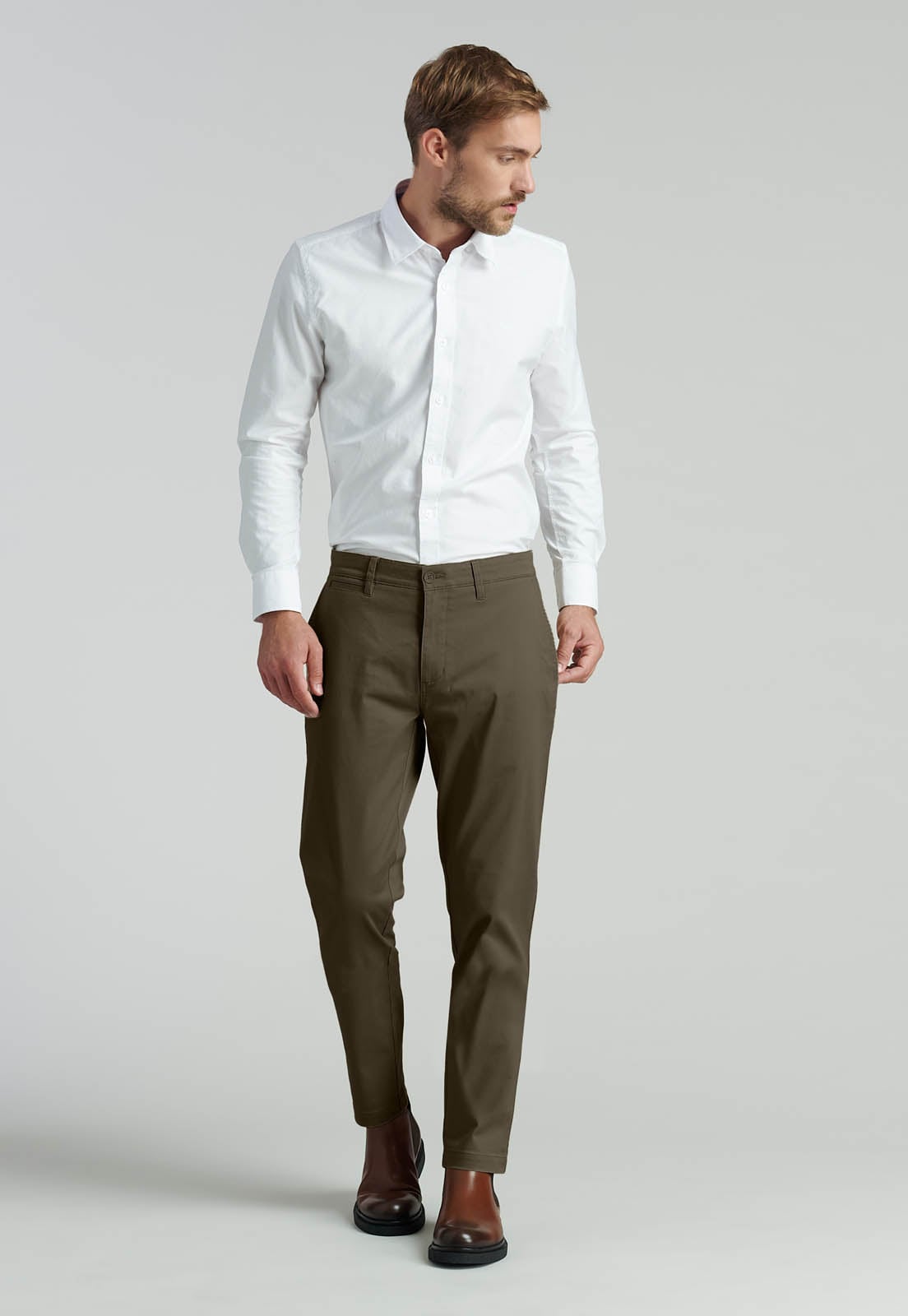PANTALON TWILL SLIM /31 BUSINESS CAMEL - 2