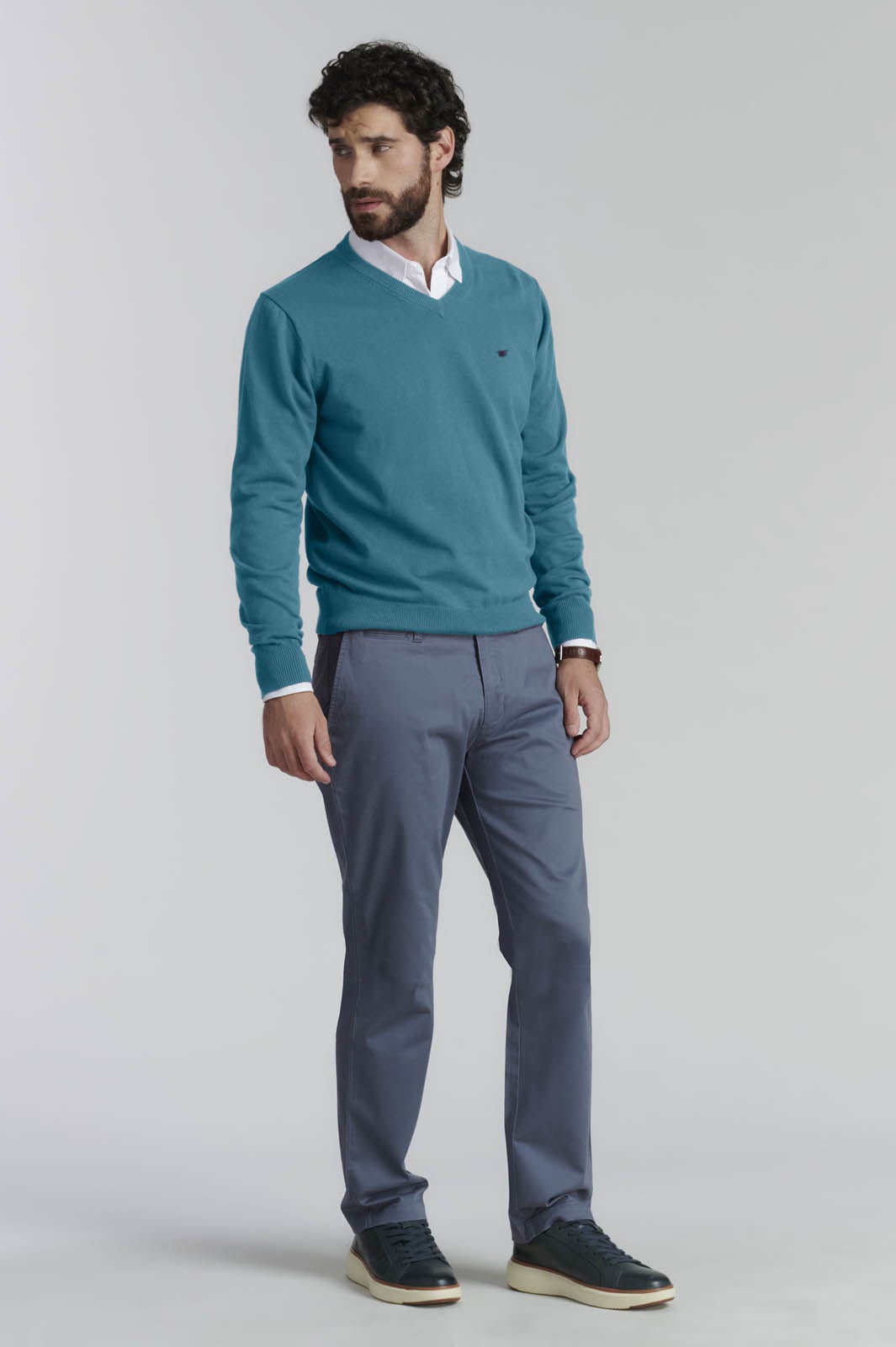 SWEATER V NECK SOLIDO F SMART CASUAL LT RIVER - 2