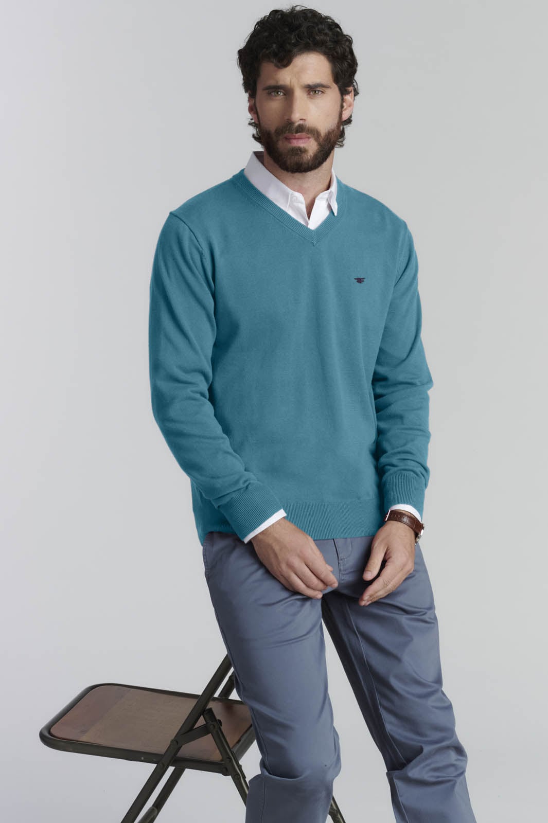 SWEATER V NECK SOLIDO F SMART CASUAL LT RIVER - 5