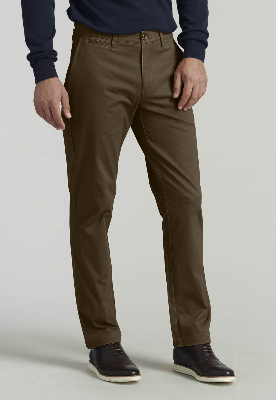 PANTALON TWILL WITHOUT PLEATS L/31 BUSINESS BROWN - 1