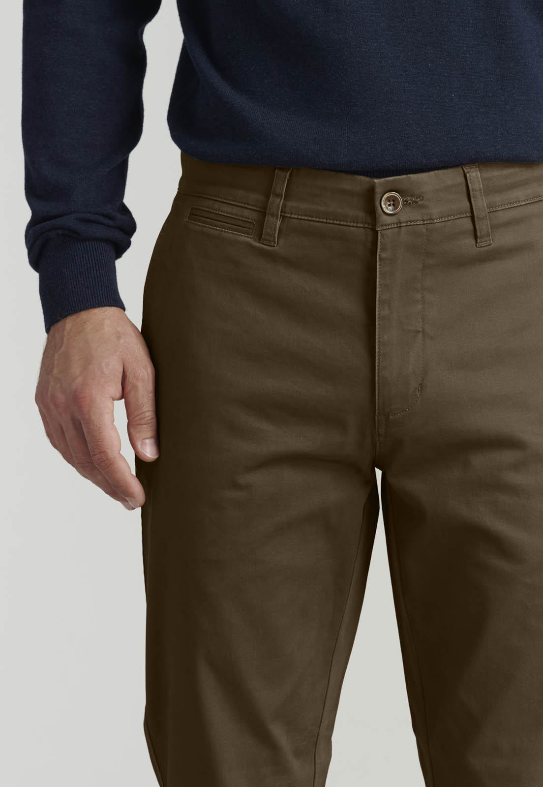 PANTALON TWILL WITHOUT PLEATS L/31 BUSINESS BROWN - 3