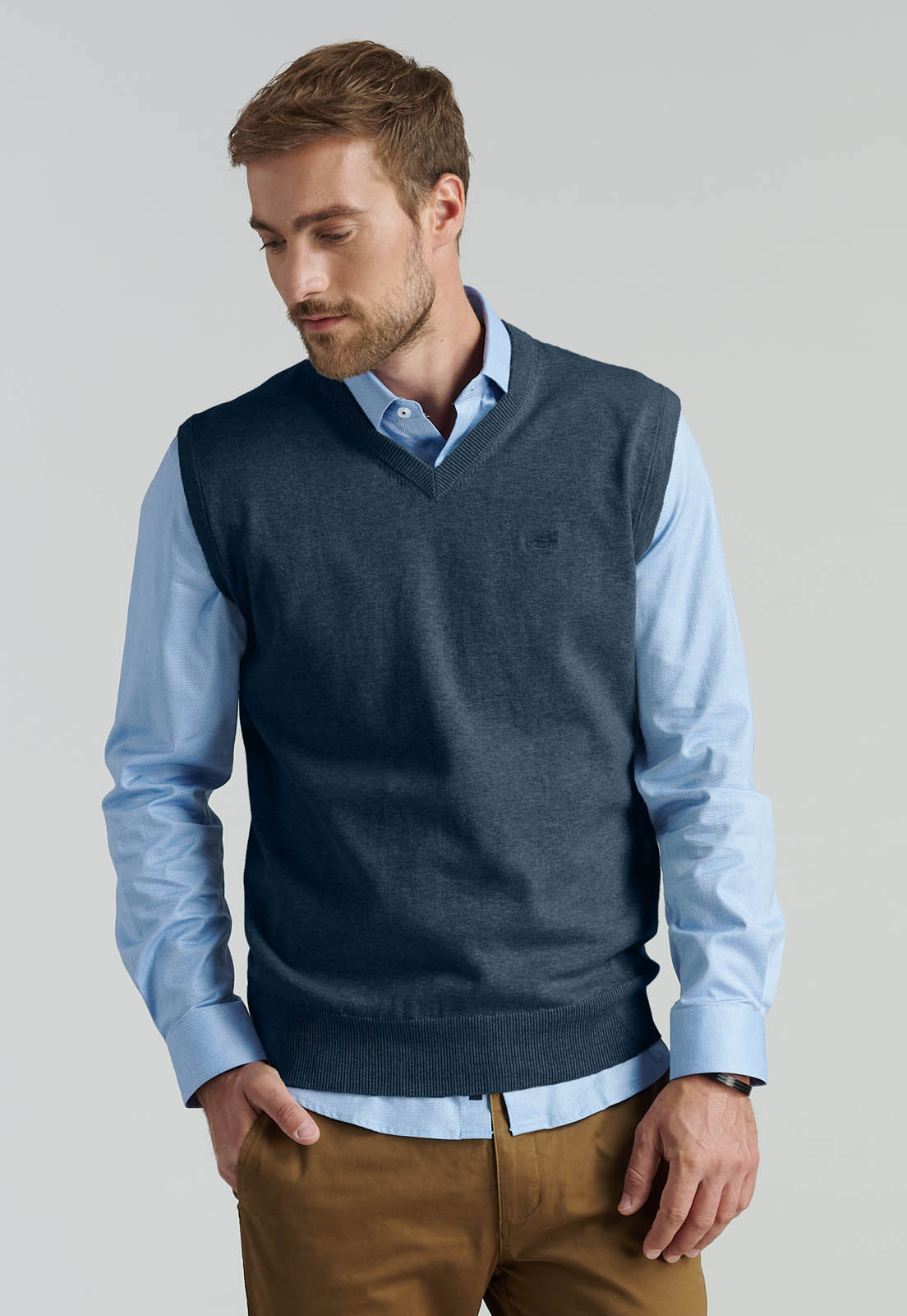 SWEATER SMART CASUAL SLEEVE BUSINESS NAVY - 1