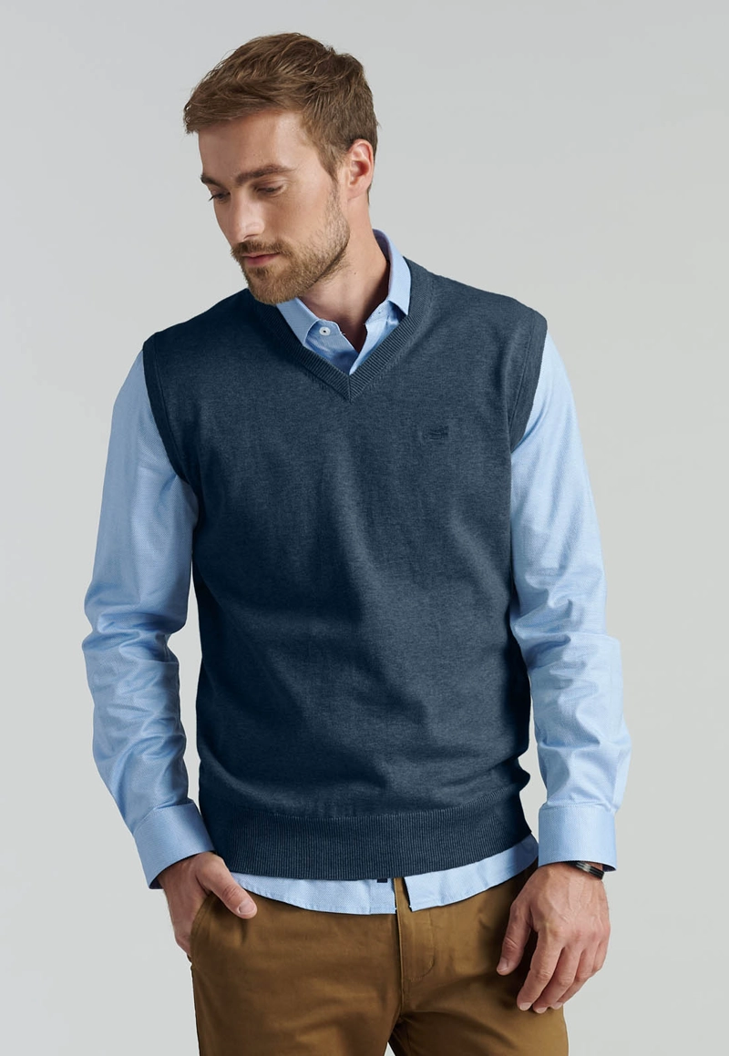 SWEATER SMART CASUAL SLEEVE BUSINESS NAVY - 1