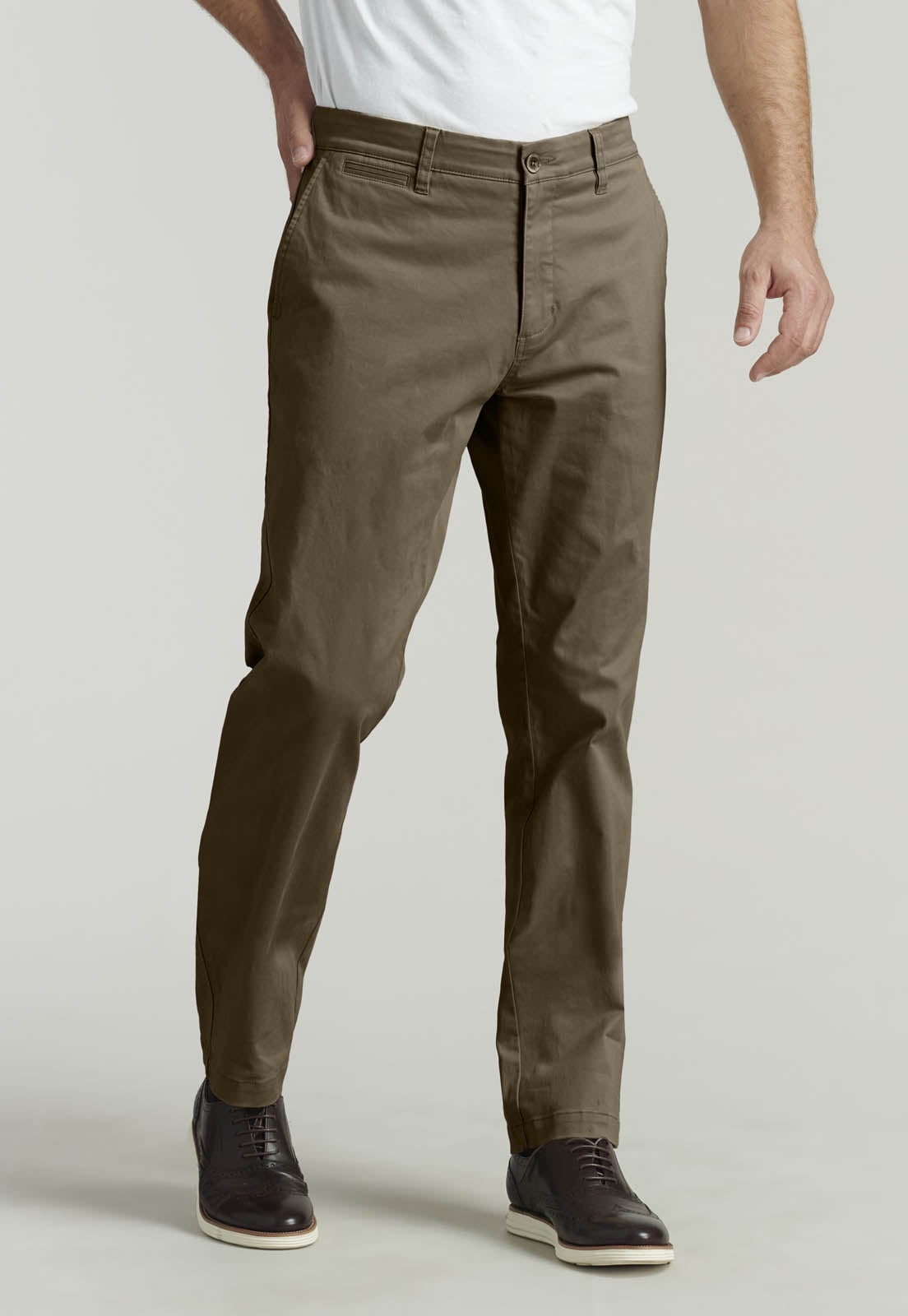 PANTALON TWILL WITHOUT PLEATS L/33 BUSINESS BROWN - 1