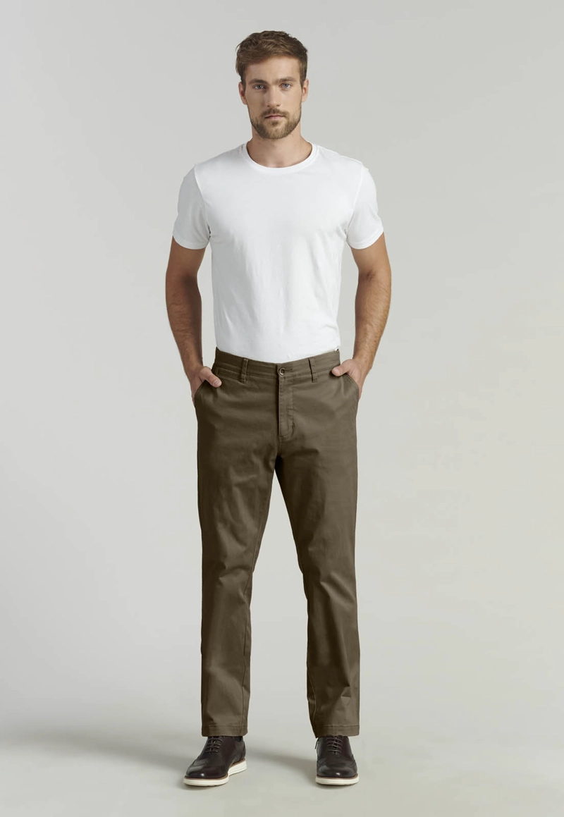 PANTALON TWILL WITHOUT PLEATS L/33 BUSINESS BROWN - 2