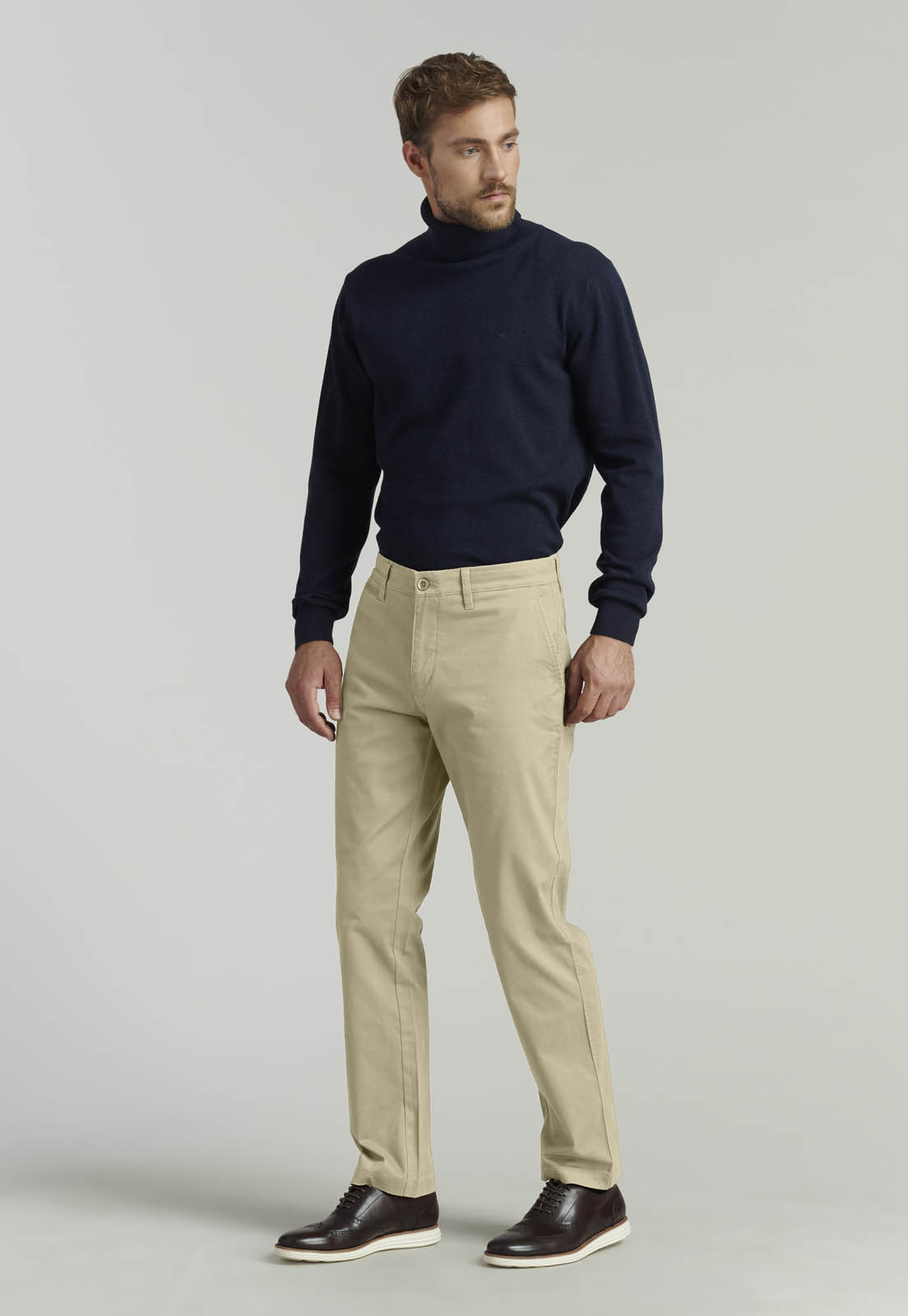 PANTALON TWILL WITHOUT PLEATS L/31 BUSINESS KHAKI - 2