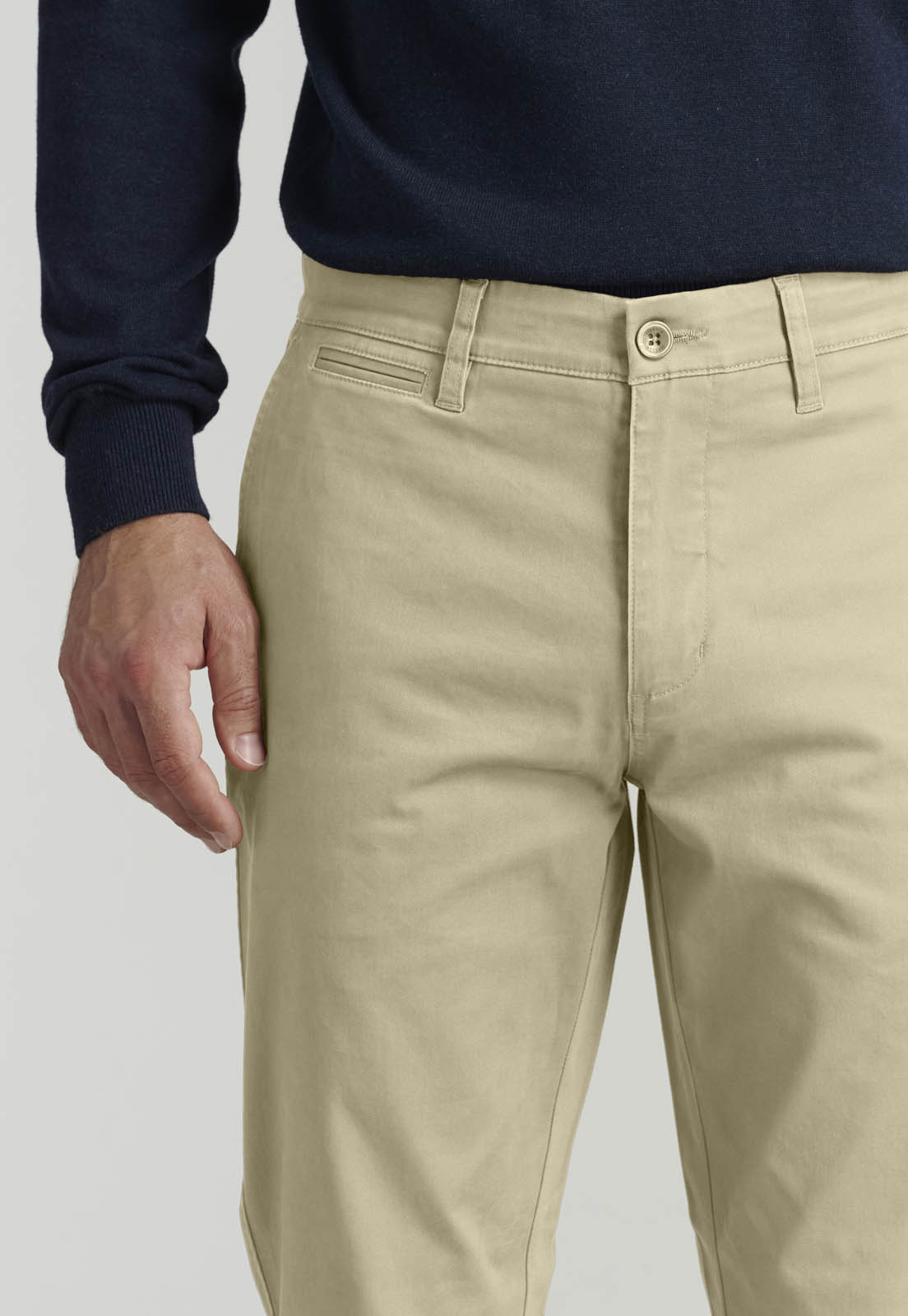 PANTALON TWILL WITHOUT PLEATS L/31 BUSINESS KHAKI - 3