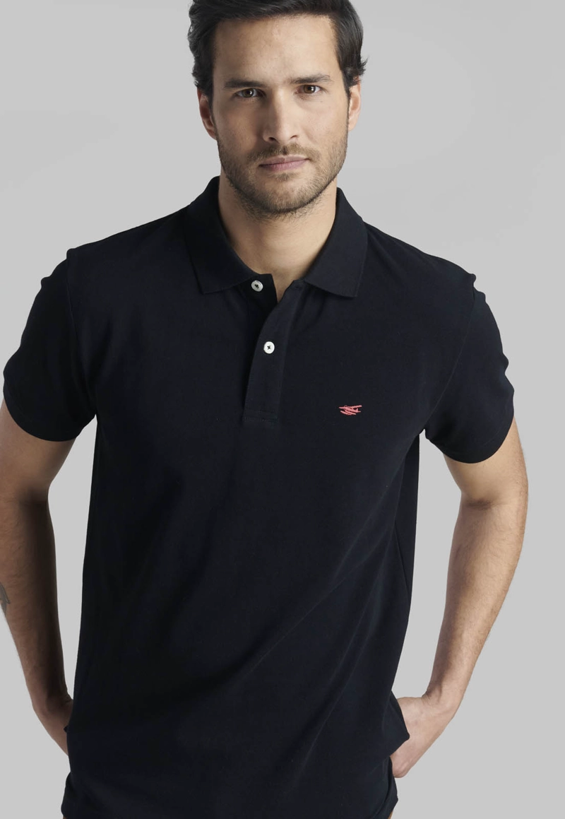 POLERA PIQUE BASICA BLACK - 3