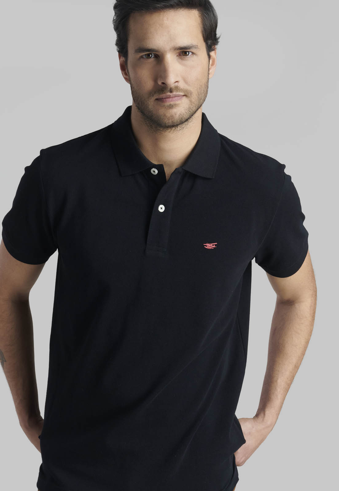 POLERA PIQUE BASICA BLACK - 3