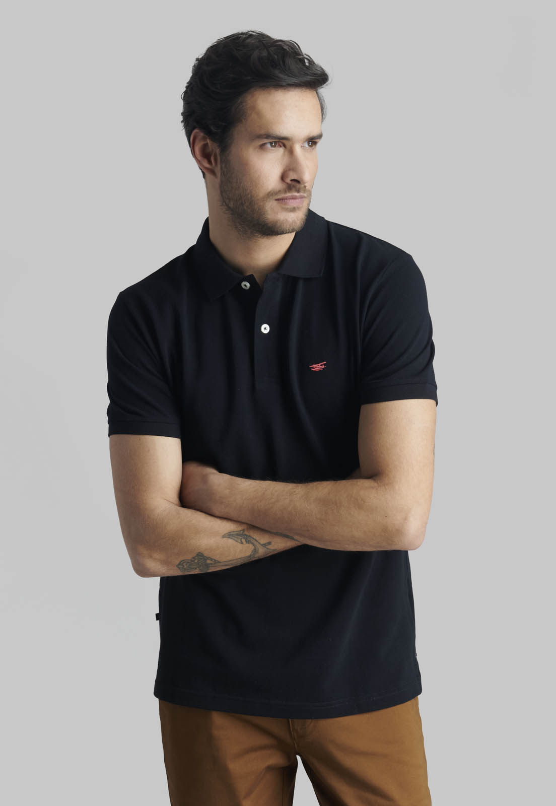 POLERA PIQUE BASICA BLACK - 5