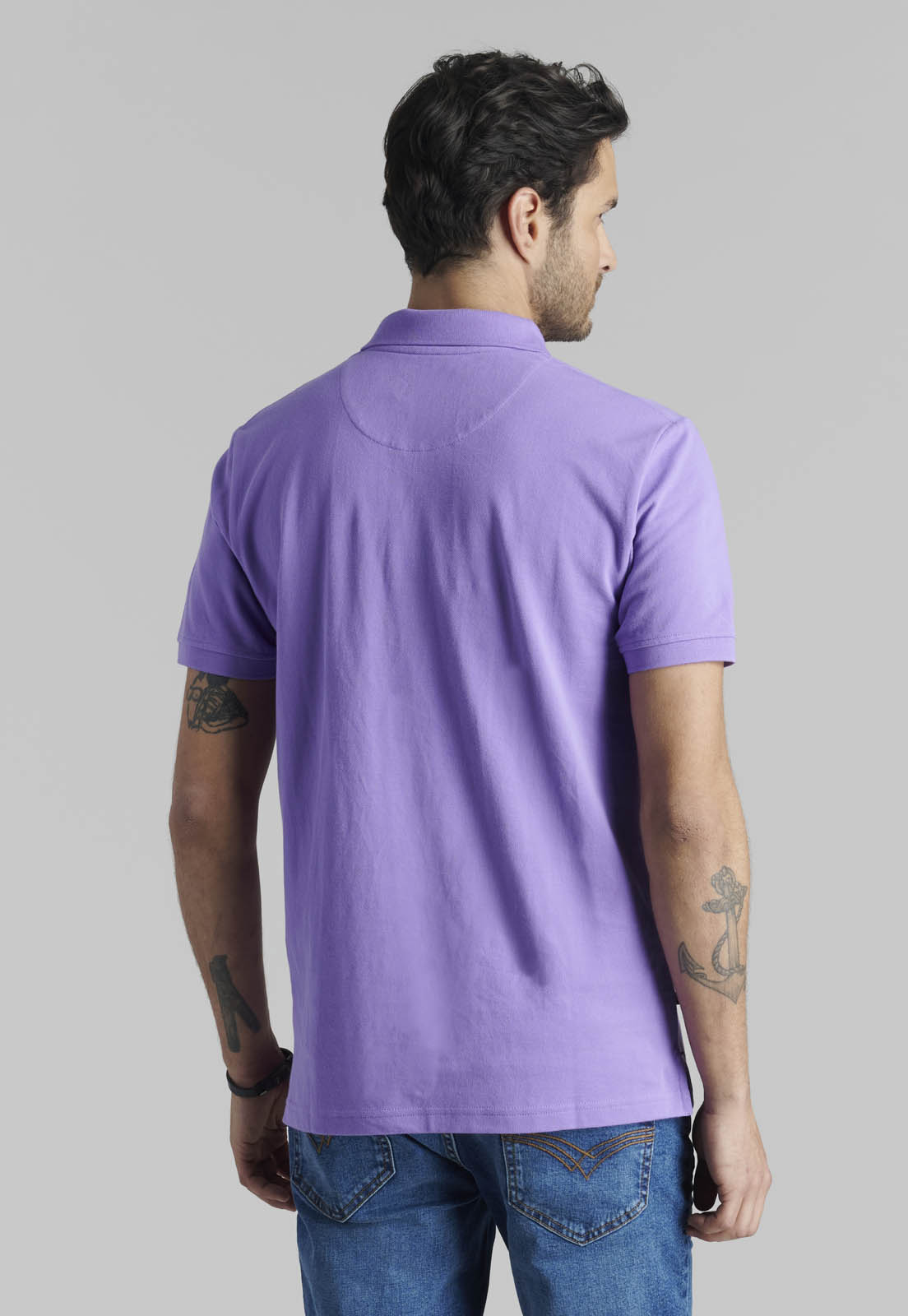 POLERA PIQUE BASICA LILA - 4