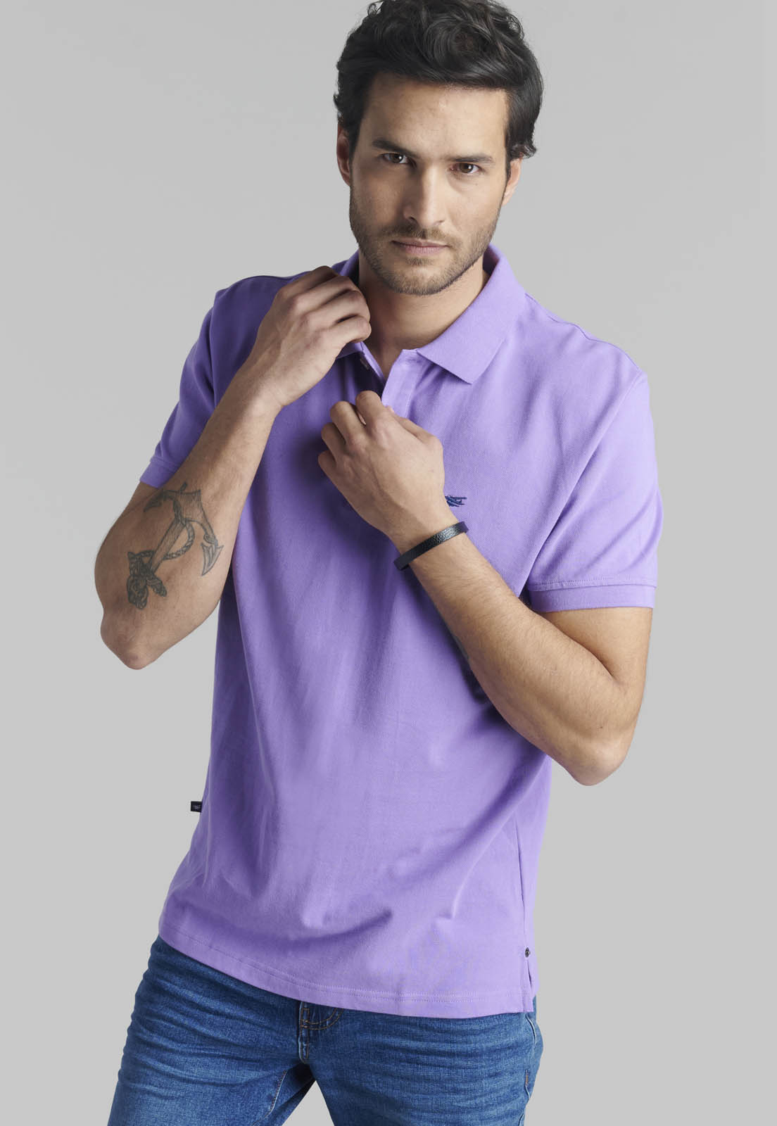 POLERA PIQUE BASICA LILA - 5