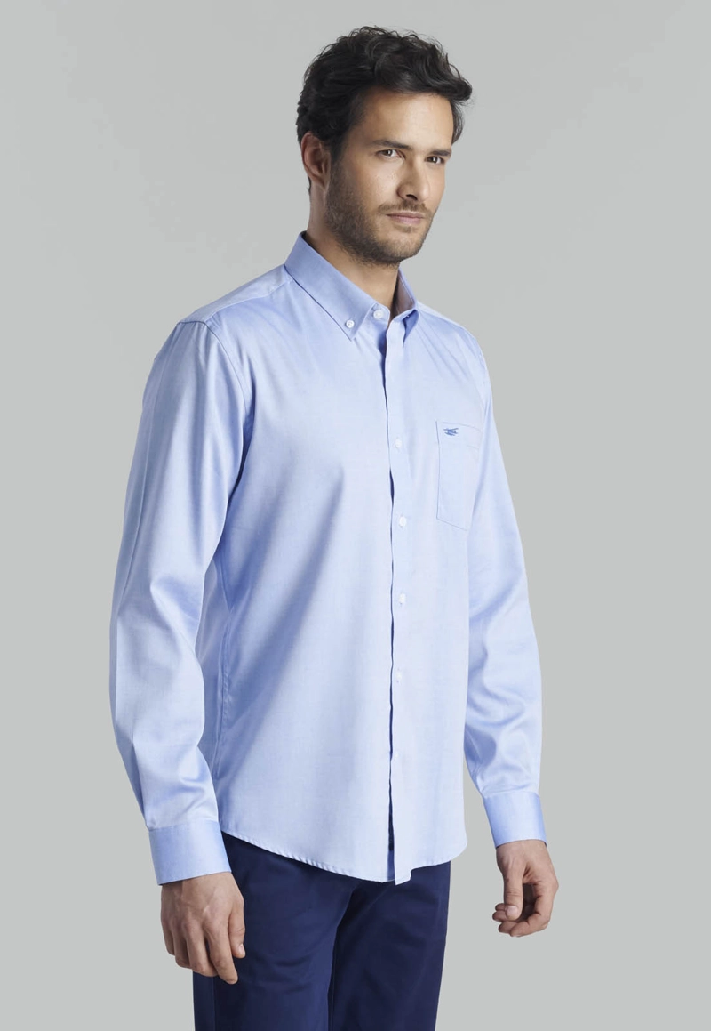 CAMISA OXFORD SMART CASUAL BLUE - 1