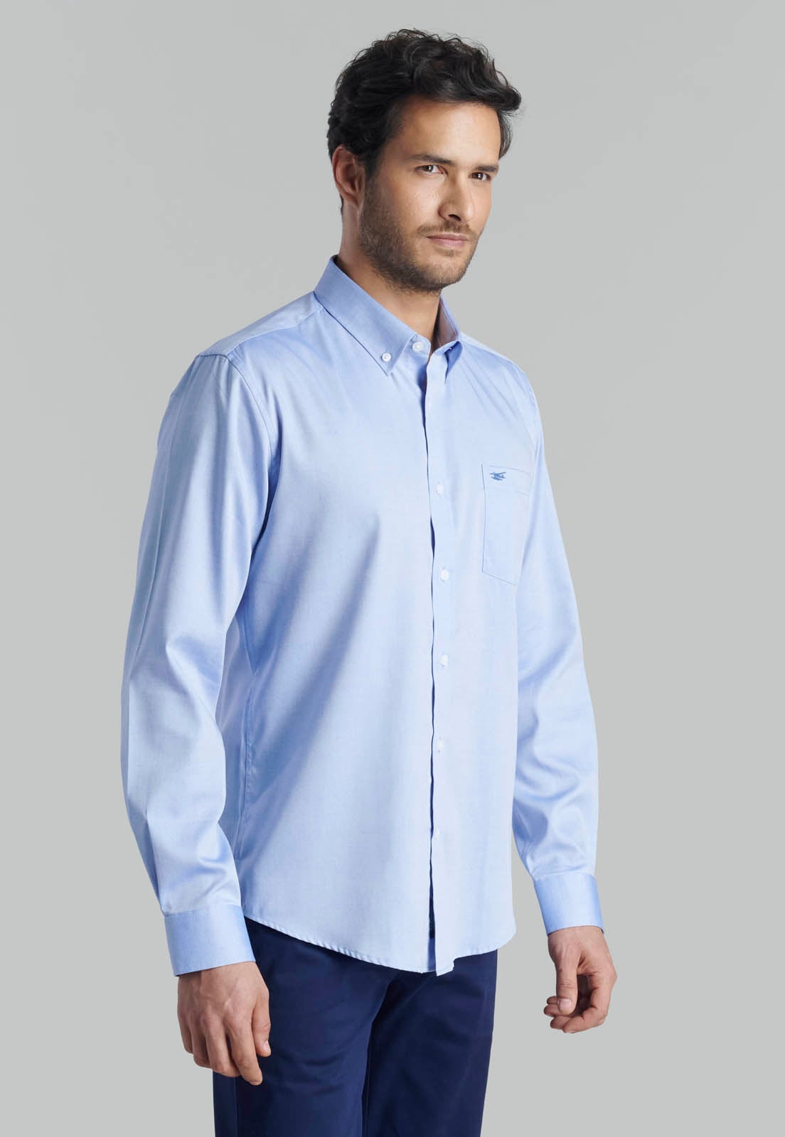 CAMISA OXFORD SMART CASUAL BLUE - 1