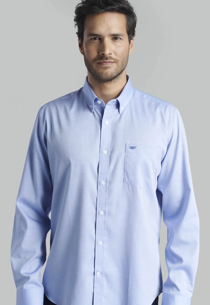 CAMISA OXFORD SMART CASUAL BLUE - 3