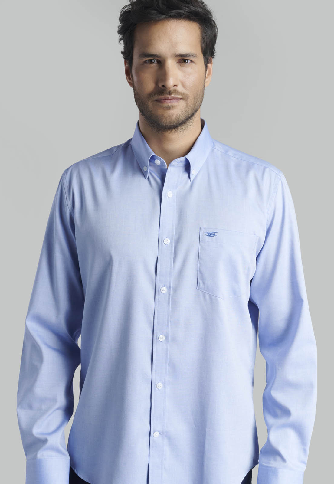 CAMISA OXFORD SMART CASUAL BLUE - 3