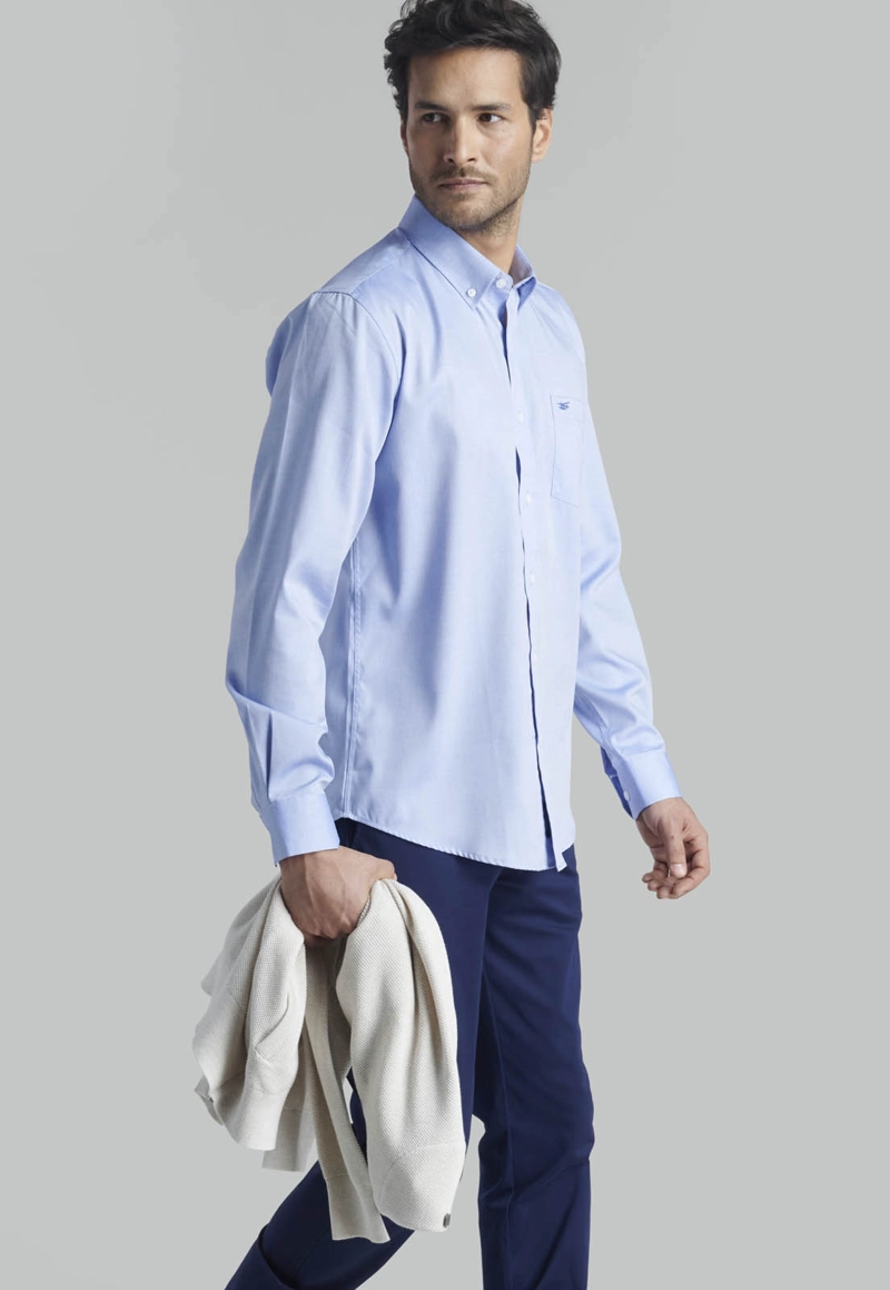 CAMISA OXFORD SMART CASUAL BLUE - 5