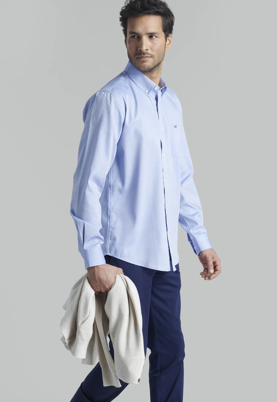 CAMISA OXFORD SMART CASUAL BLUE - 5