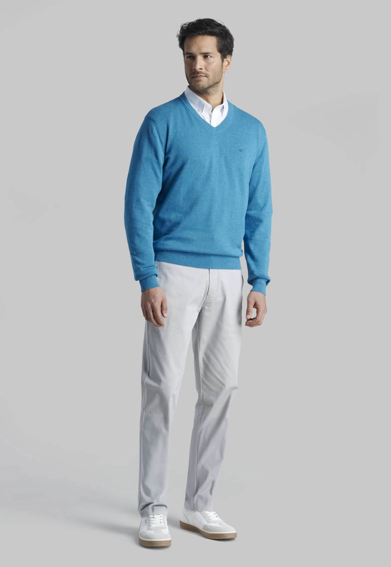 SWEATER V NECK MELANGE RIVER - 2