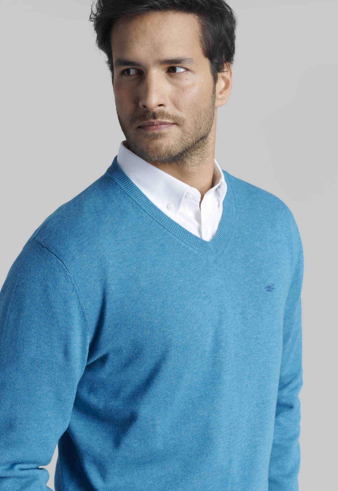 SWEATER V NECK MELANGE RIVER - 3