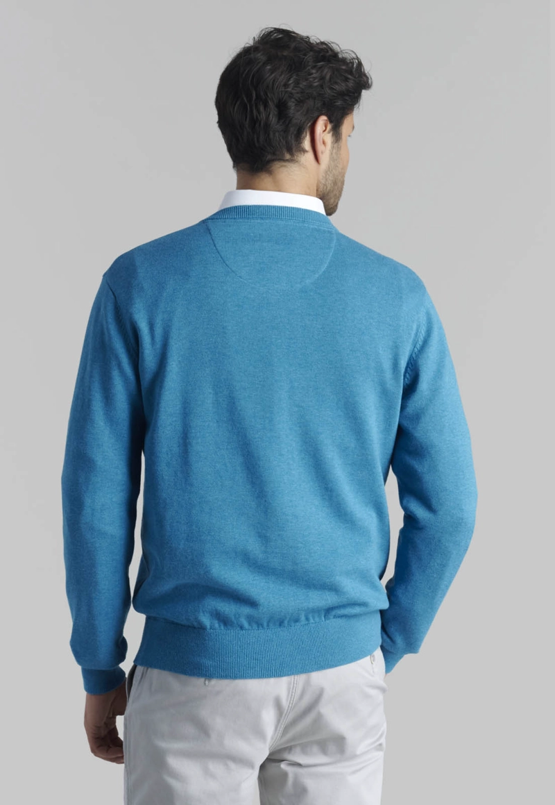 SWEATER V NECK MELANGE RIVER - 4