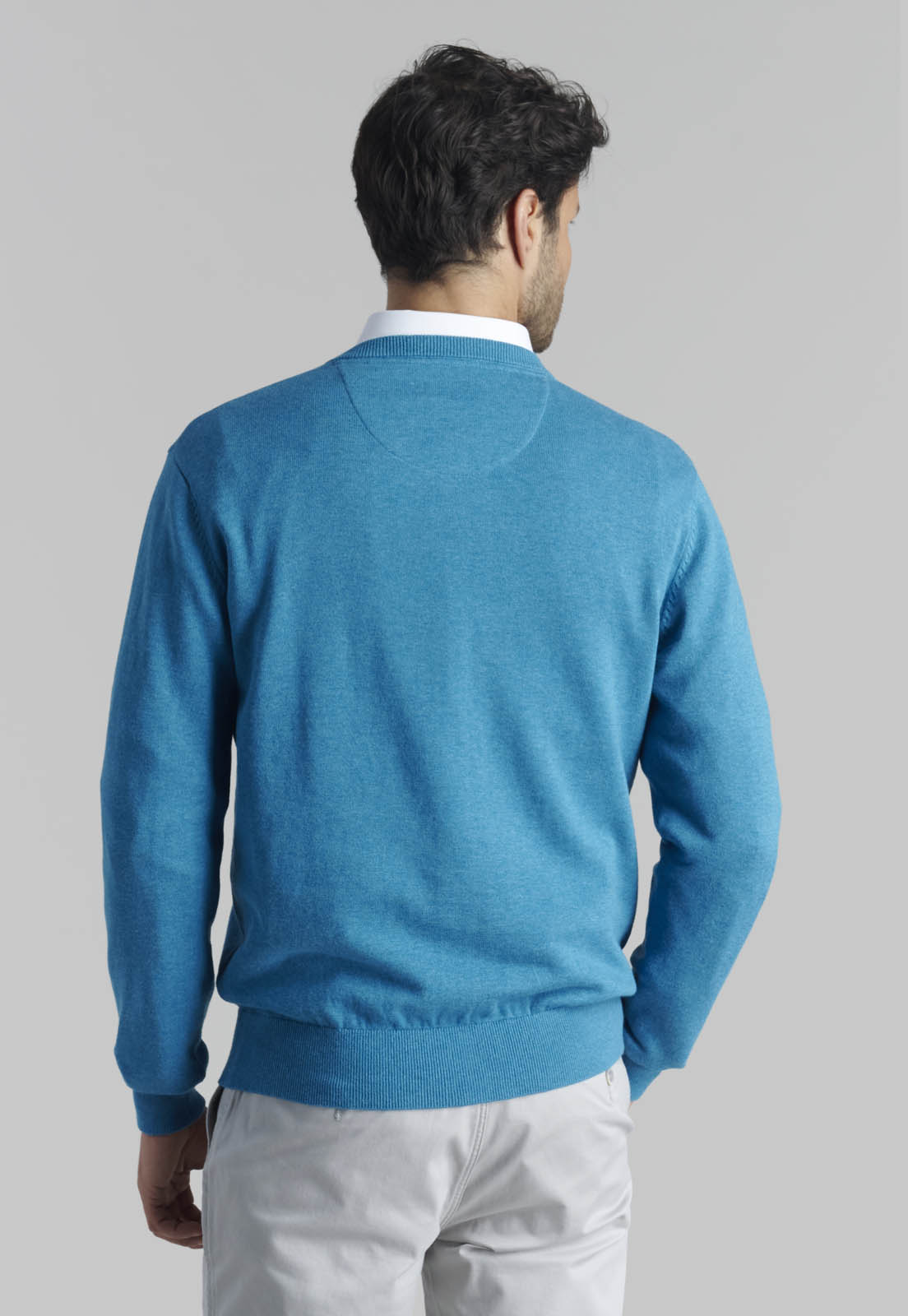 SWEATER V NECK MELANGE RIVER - 4