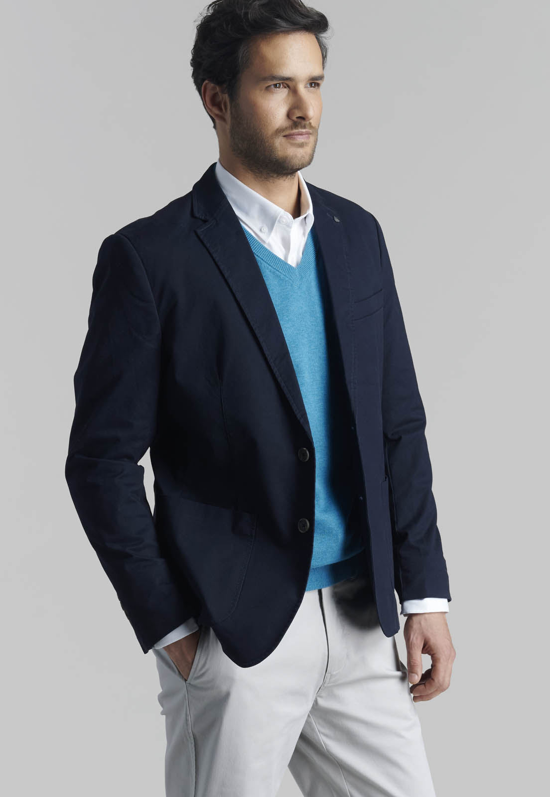 SWEATER V NECK MELANGE RIVER - 5