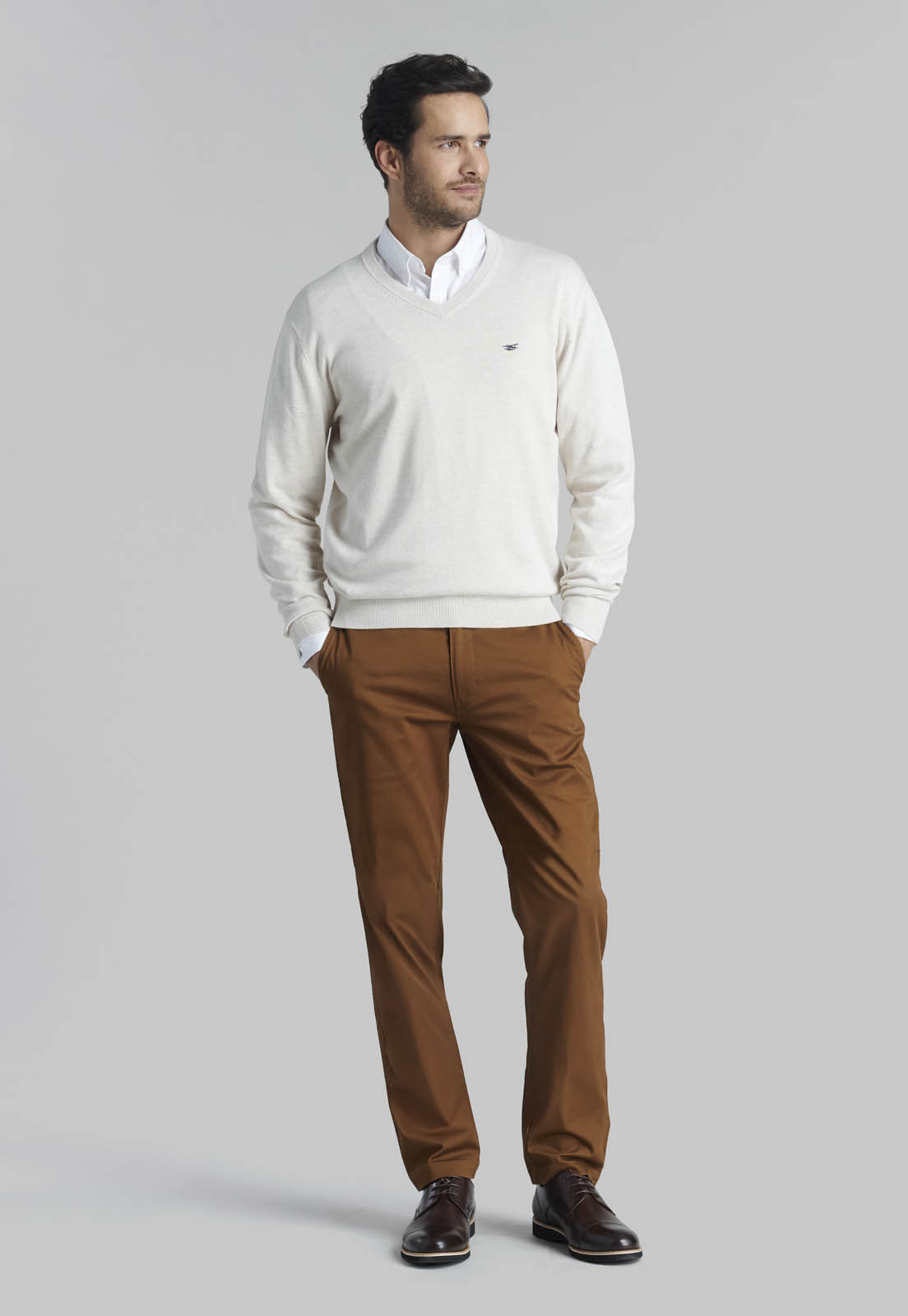 PANTALON TWILL SLIM /33 CAMEL - 5