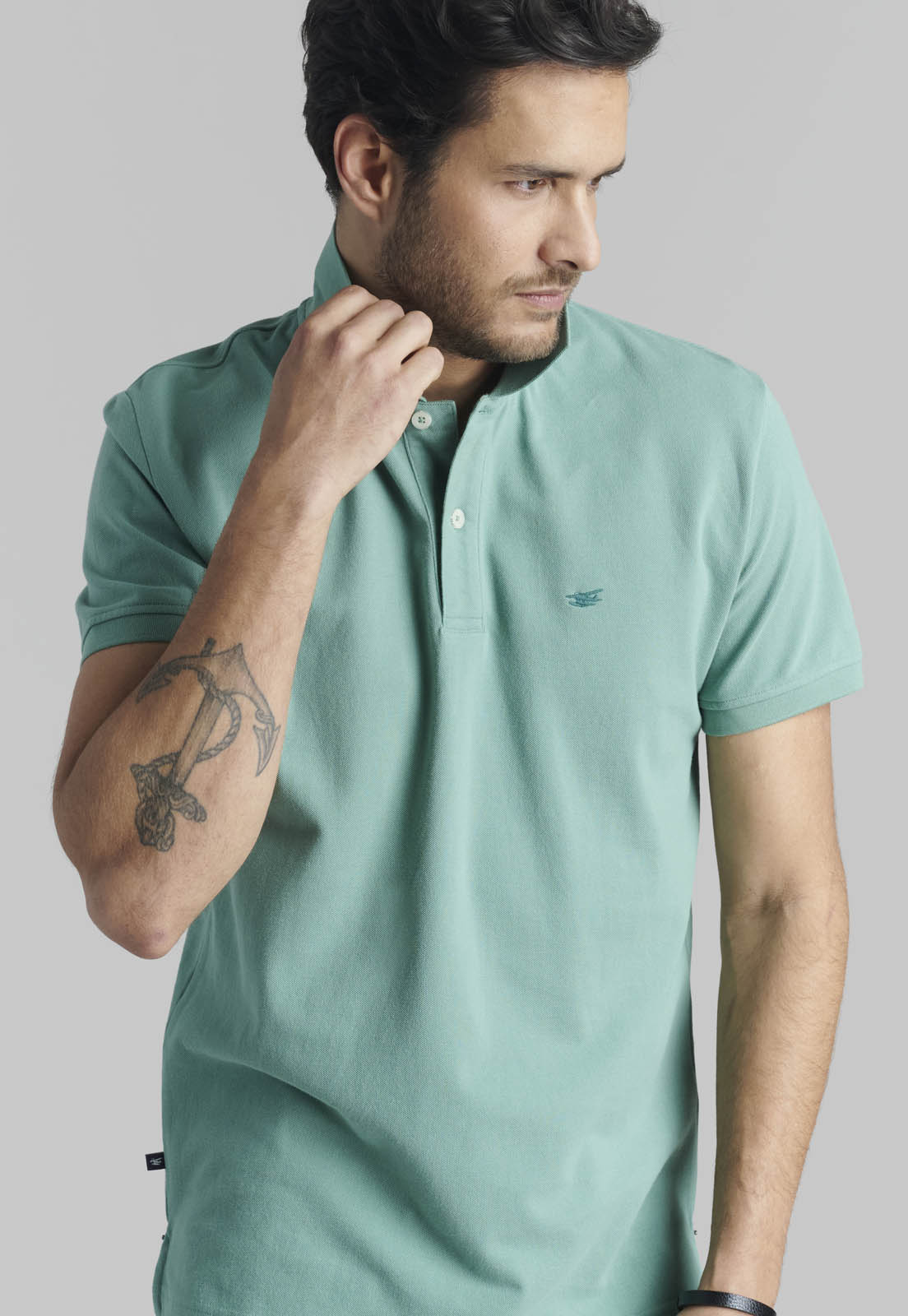 POLERA PIQUE BASICA LT. GREEN - 5