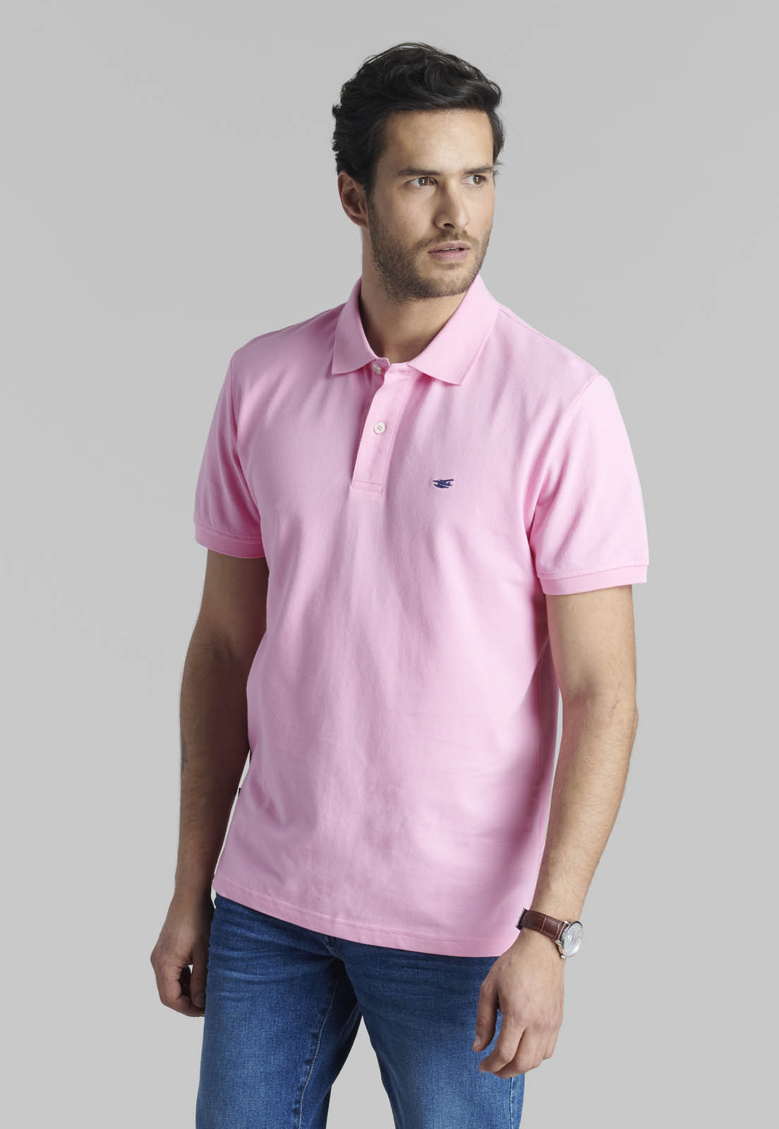 POLERA PIQUE BASICA PINK - 1