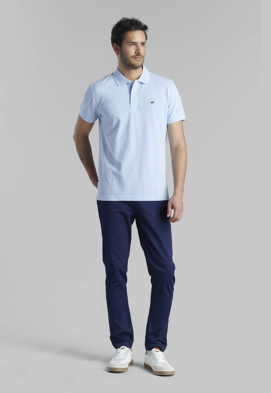 POLERA PIQUE BASICA SKY MELANGE - 2